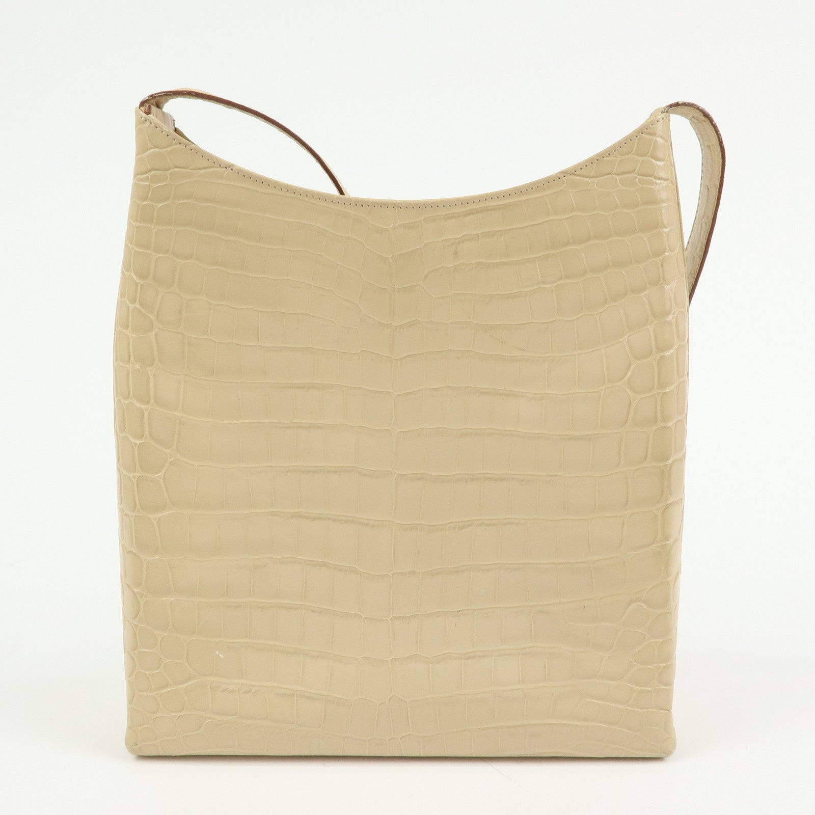 Ferragamo Gancini Embossed Leather Shoulder Bag Beige