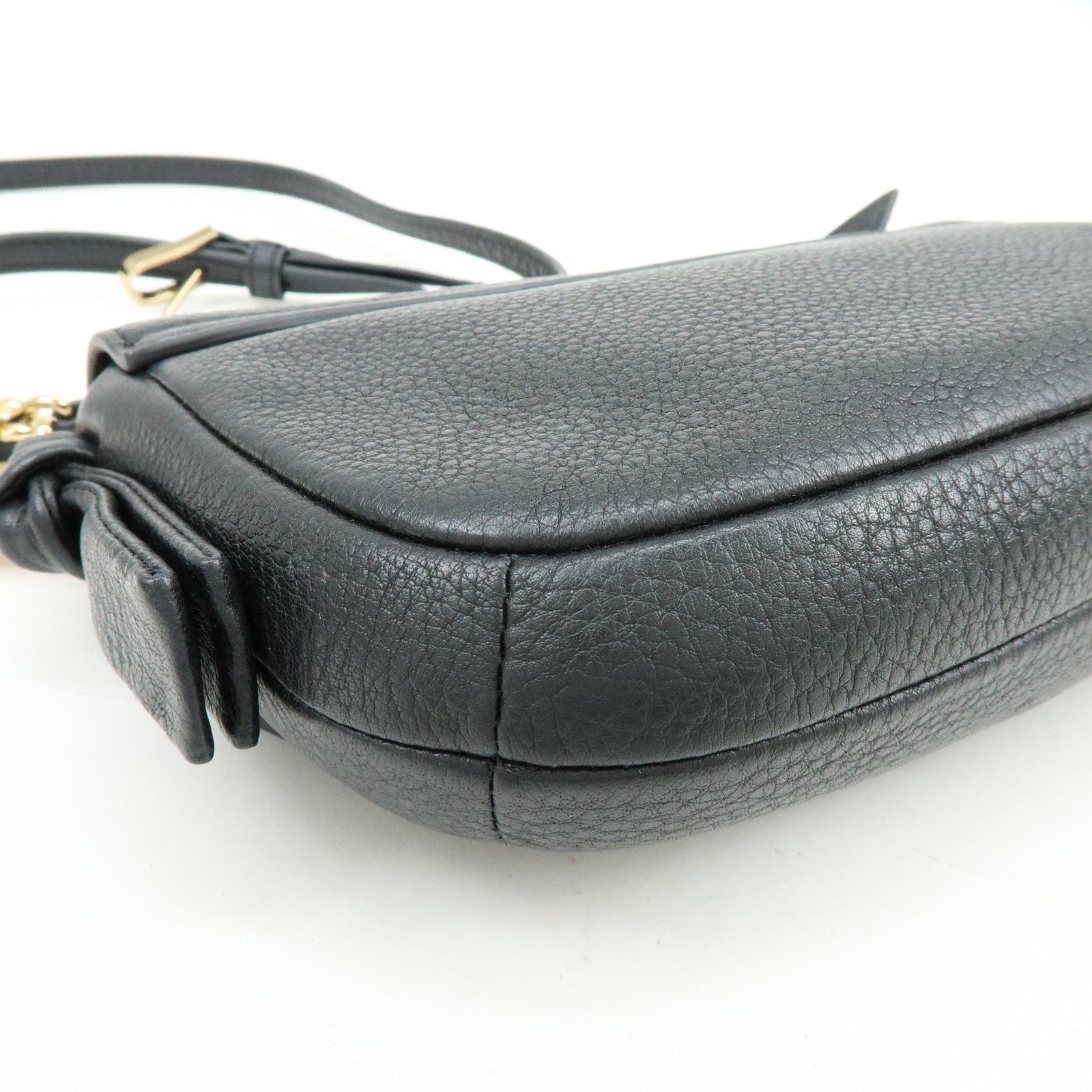TORY BURCH Logo Leather Shoulder Bag Crossbody Bag Black
