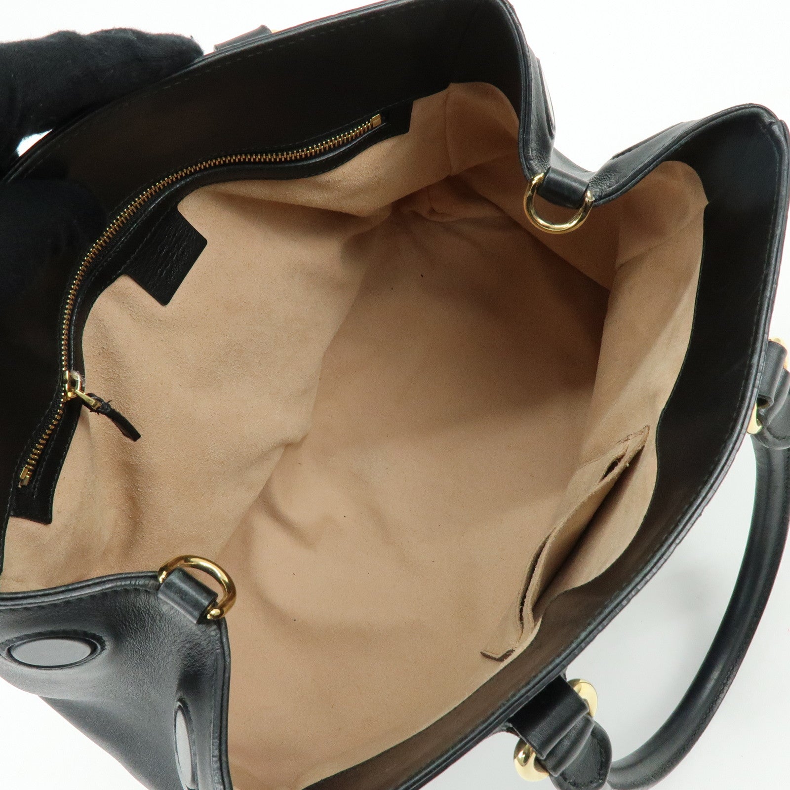 GUCCI Guccissima Leather 2Way Bag Hand Shoulder Bag Black 453704