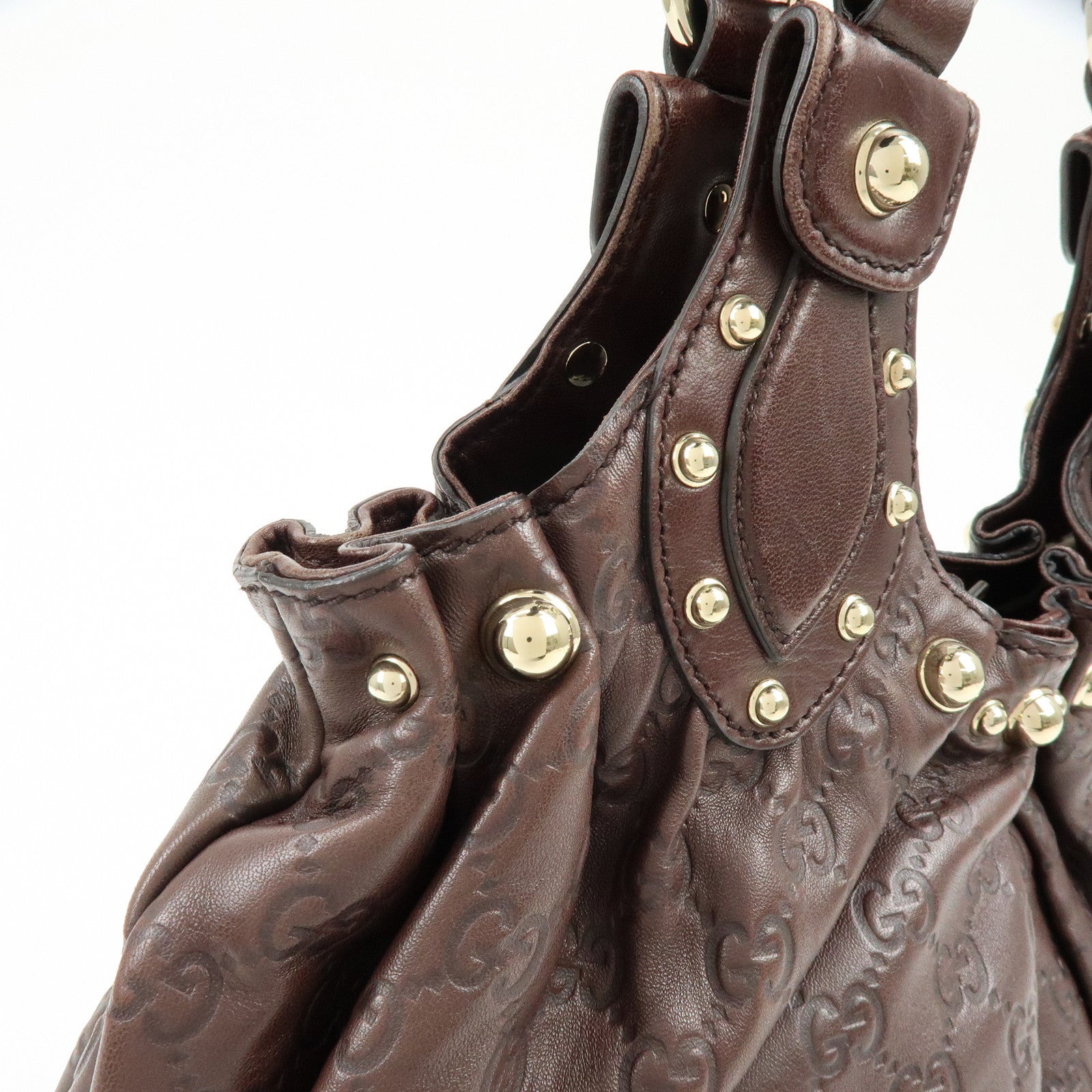 GUCCI Guccissima Leather Tote Bag Shoulder Bag Dark Brown 203624