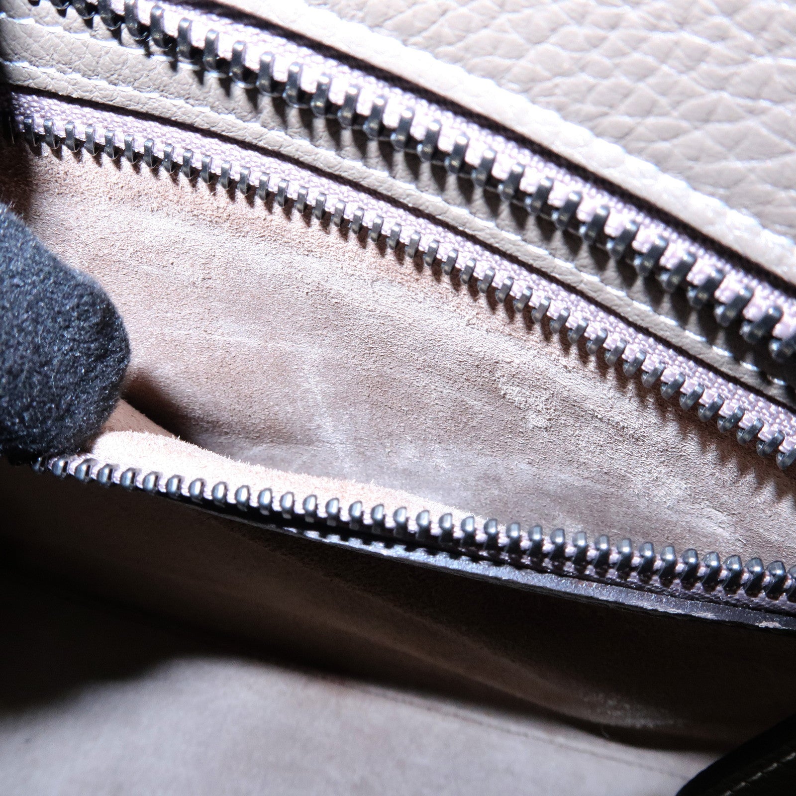 CELINE Luggage Micro Shopper Calf Leather Hand Bag Gray