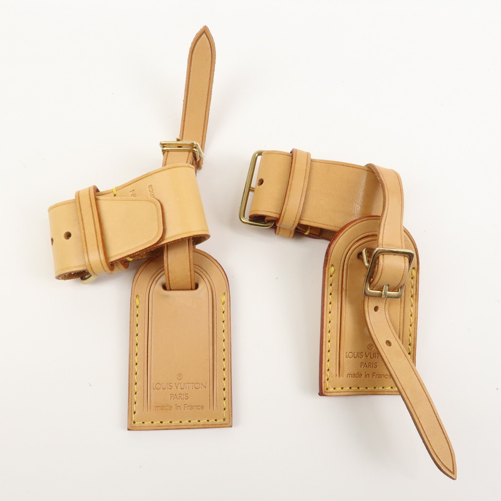 Louis Vuitton Set of 10 Leather Name Tag & Poignet Natural