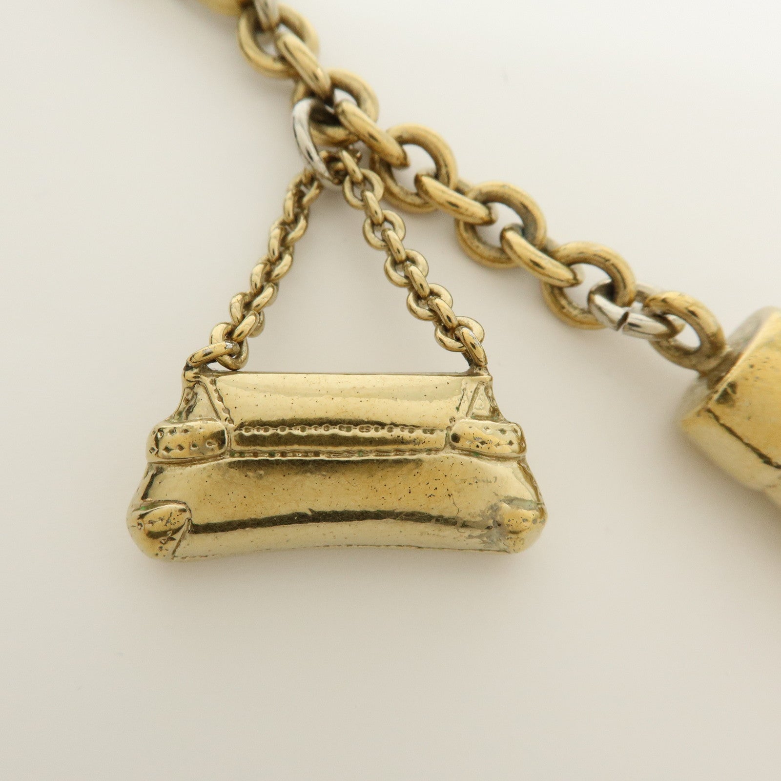 GUCCI Metal Bag Charm Key Charm Boot Bag Motif Gold