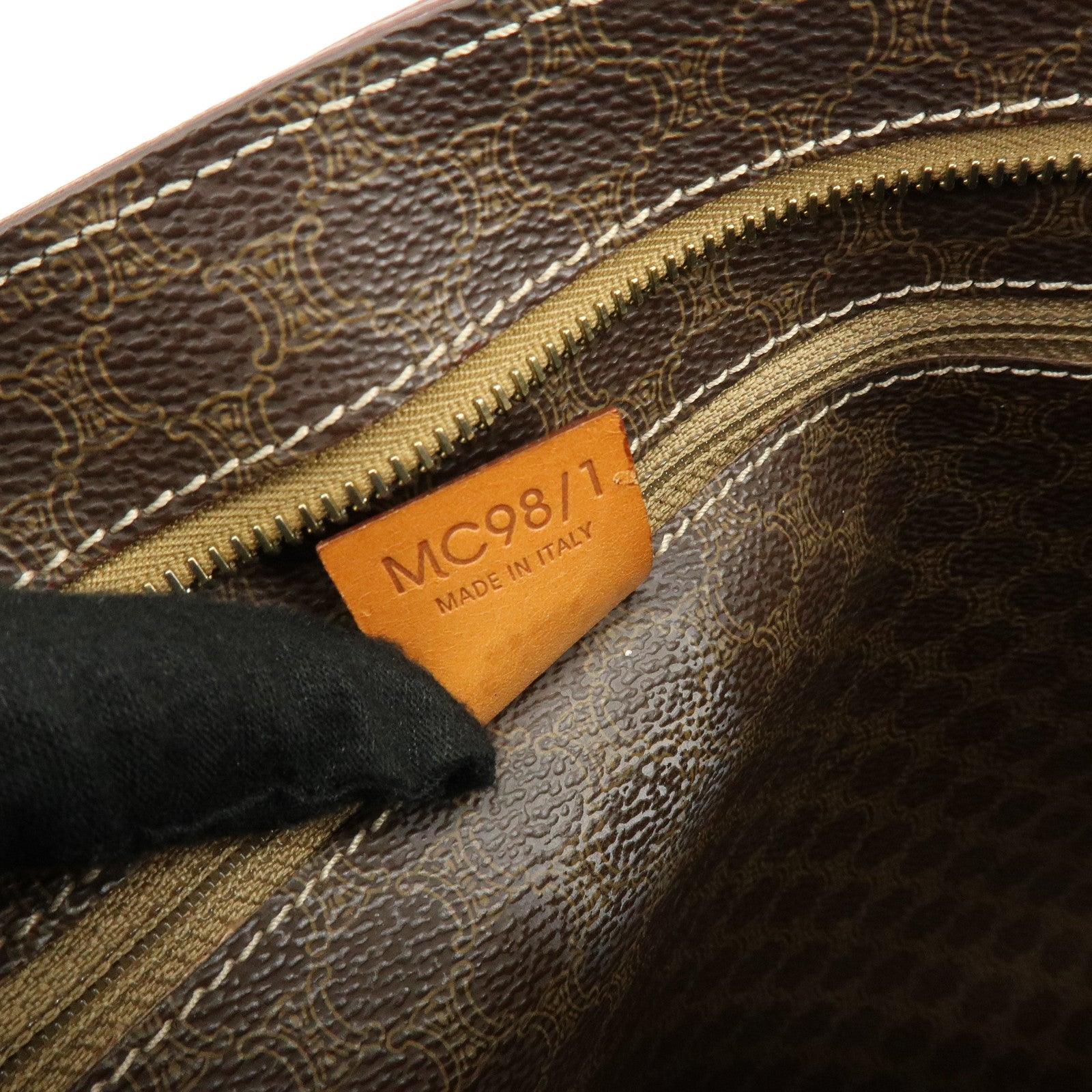 CELINE Macadam PVC Canvas Leather Tote Bag Shoulder Bag Brown