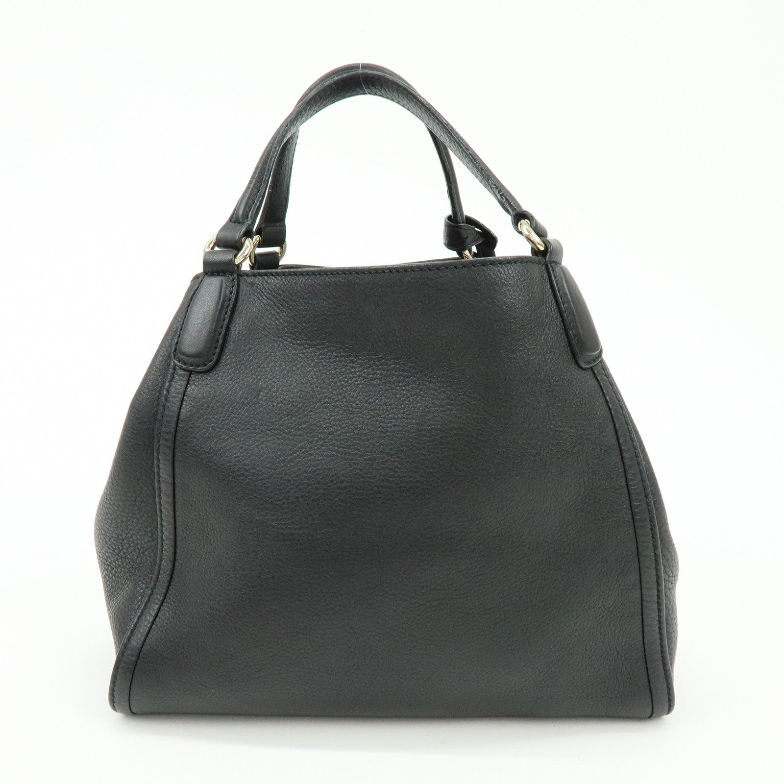 GUCCI SOHO Interlocking G Calf 2Way Hand Shoulder Bag Black 336751