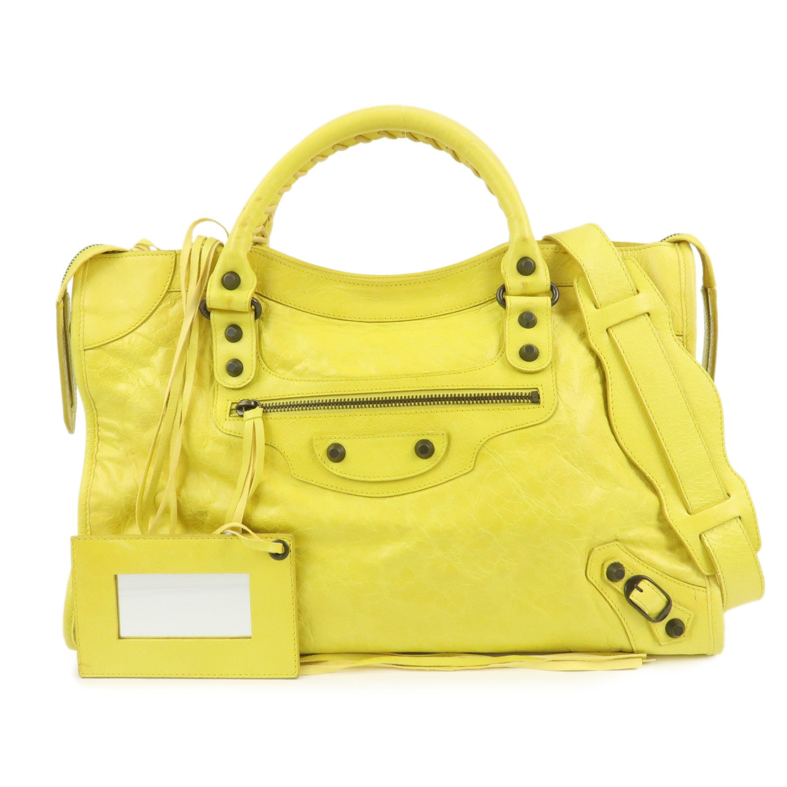 BALENCIAGA The City Leather 2Way Bag Hand Bag Shoulder Bag 115748