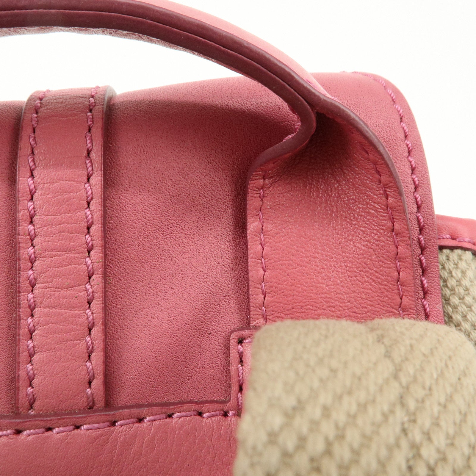 BURBERRY Children Canvas Leather Mini Rucksack Backpack Beige Pink