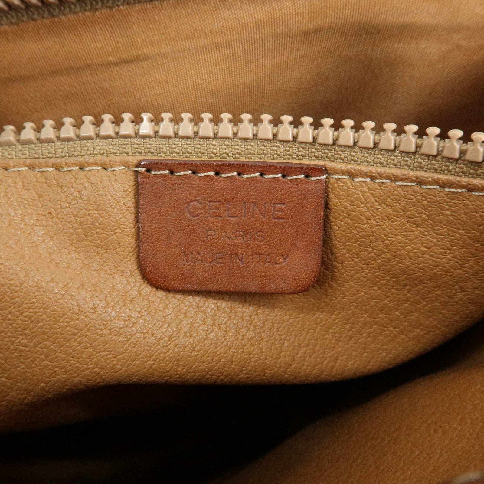 CELINE Macadam PVC leather Tote Bag Hand Bag Shoulder Bag Brown