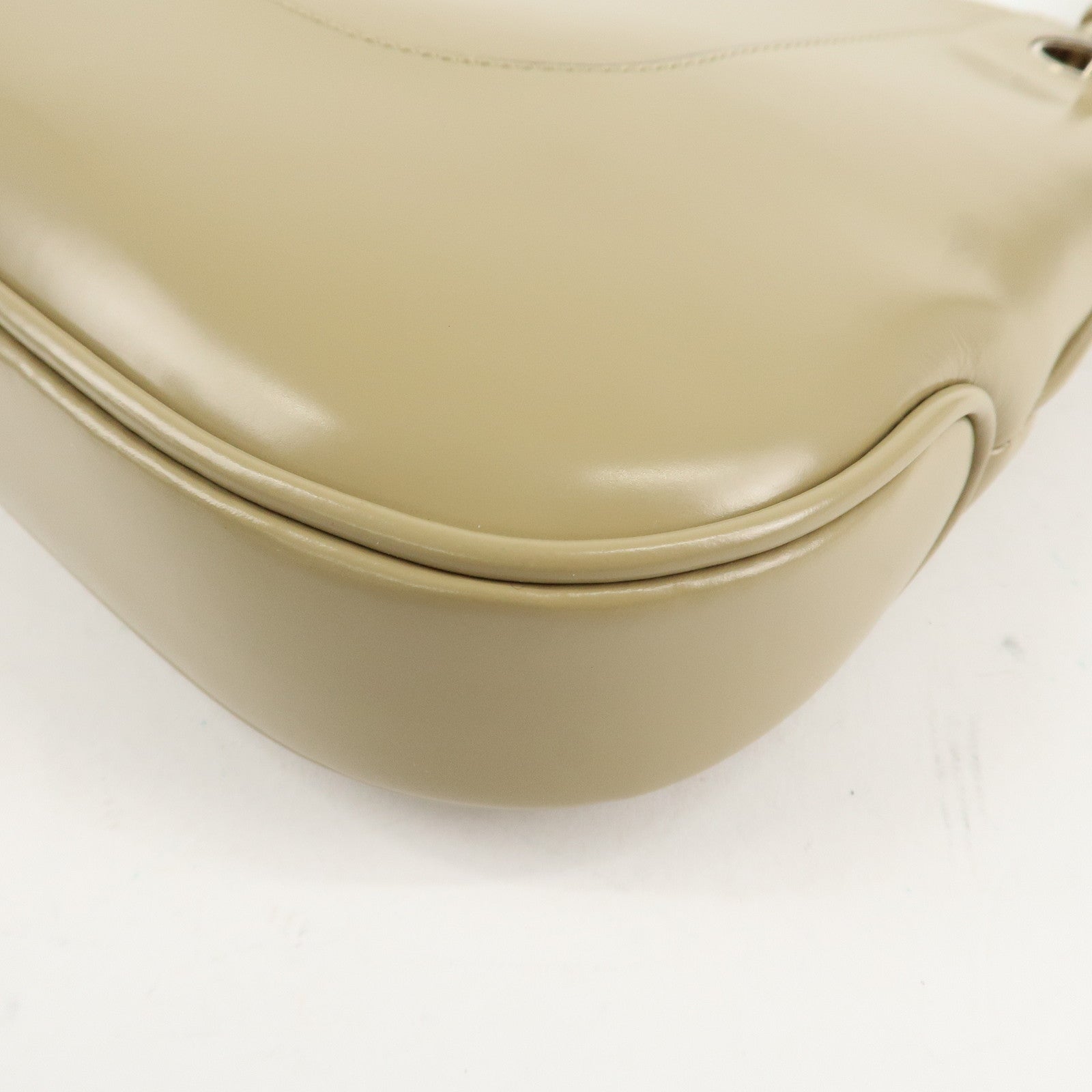 GUCCI Leather Shoulder Bag Hand Bag Beige 001.4150.002058 Used