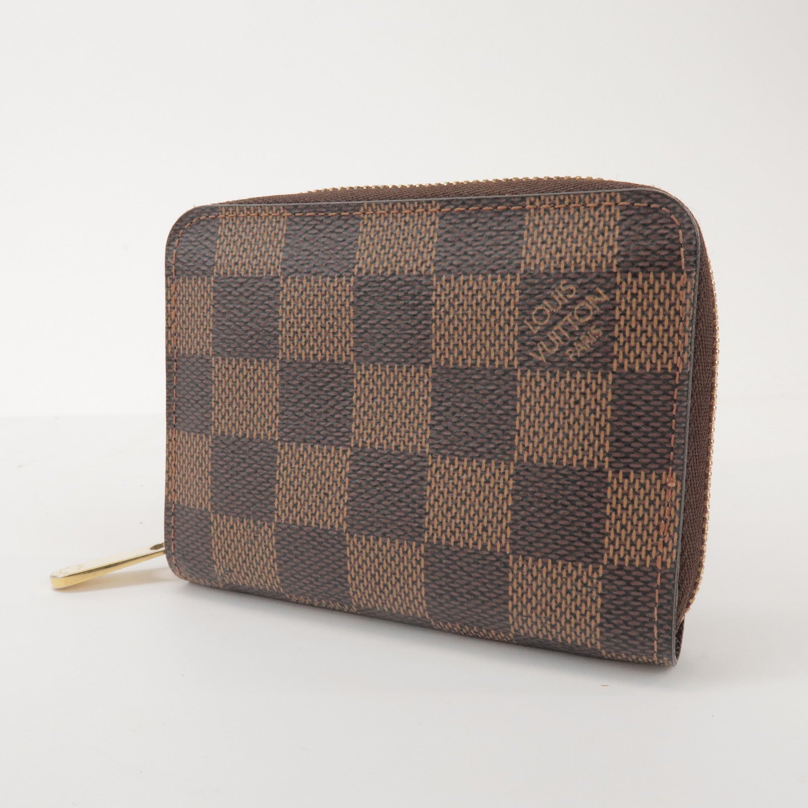 Louis Vuitton Damier Zippy Coin Case Wallet Brown N63070