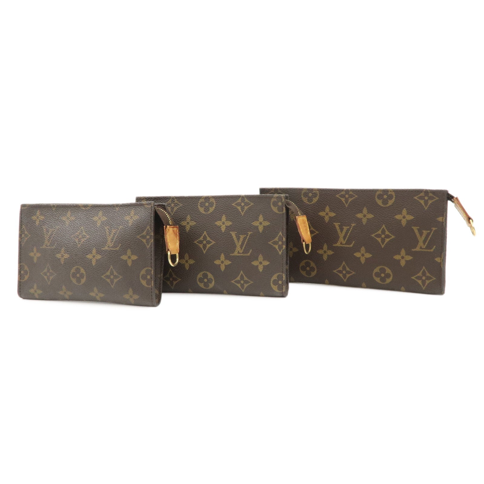 Louis Vuitton Monogram Canvas Set of 3 Pouch Brown