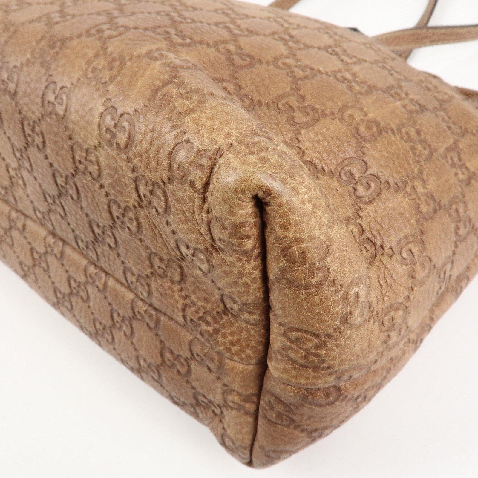 GUCCI Bamboo Guccissima Leather Tote Bag Brown Tassel 218780 Used