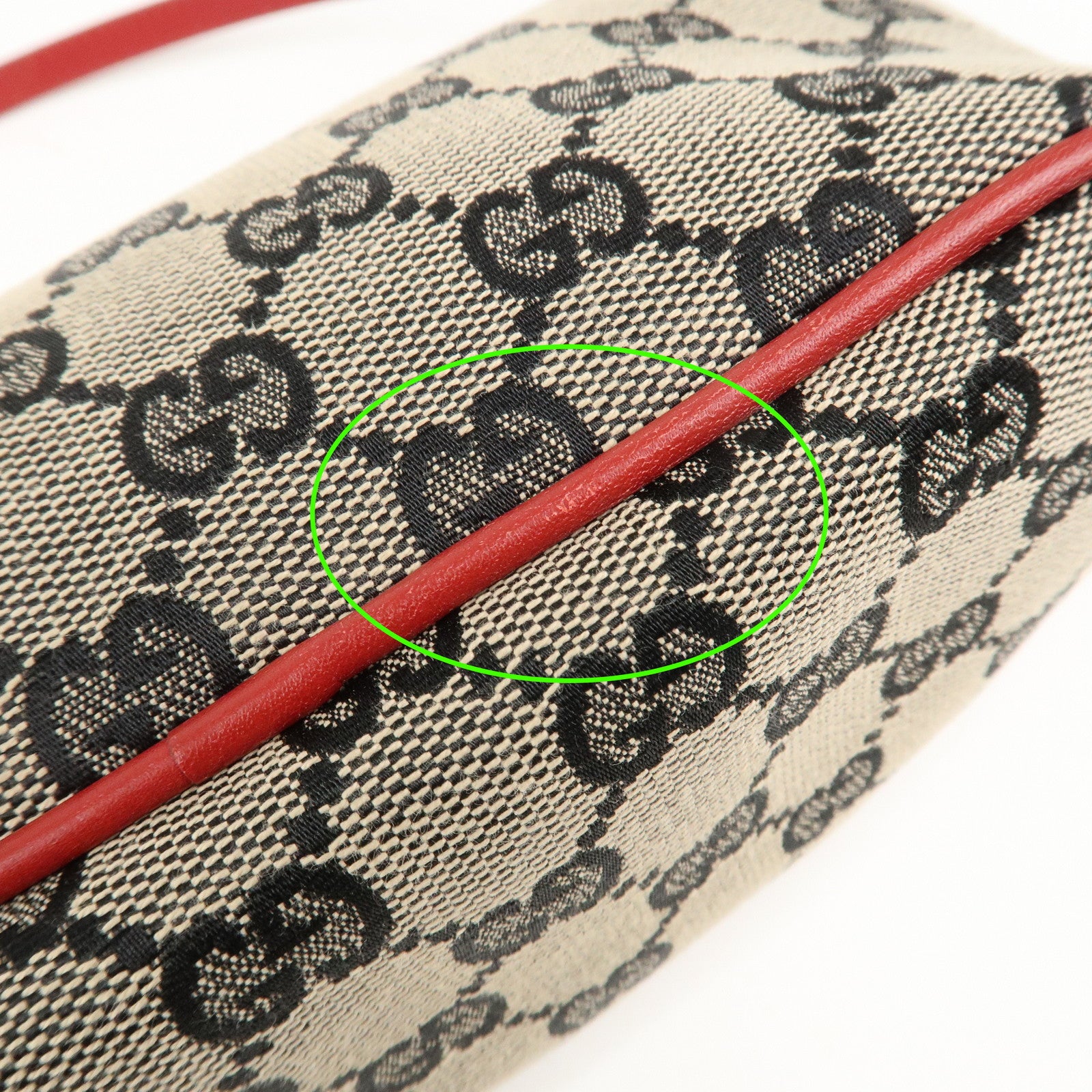 GUCCI GG Canvas Leather Accessory Pouch Hand Bag 039.1103