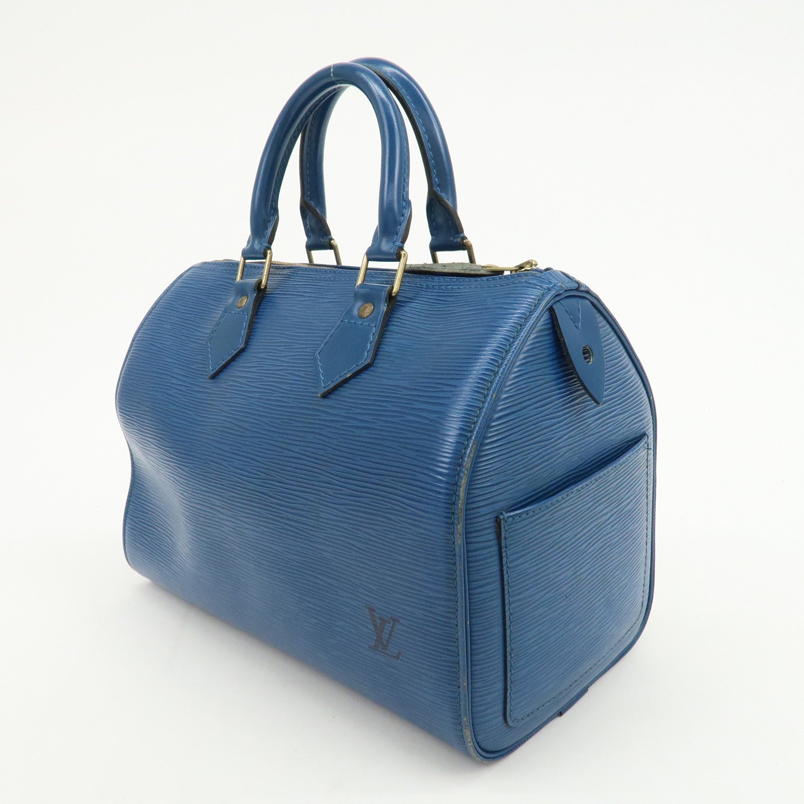Louis Vuitton Epi Speedy 25 Hand Bag Boston Bag Toledo Blue M43015