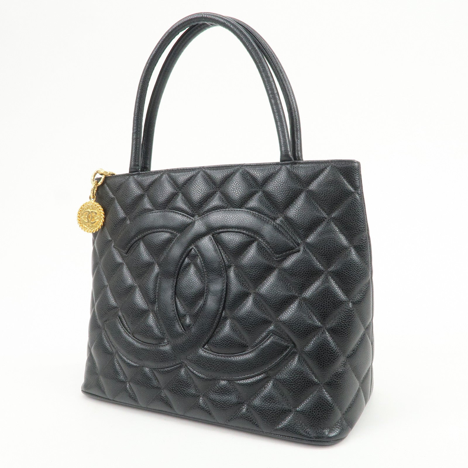 CHANEL Matelasse COCO Mark Medallion Tote Bag Hand Bag A01804