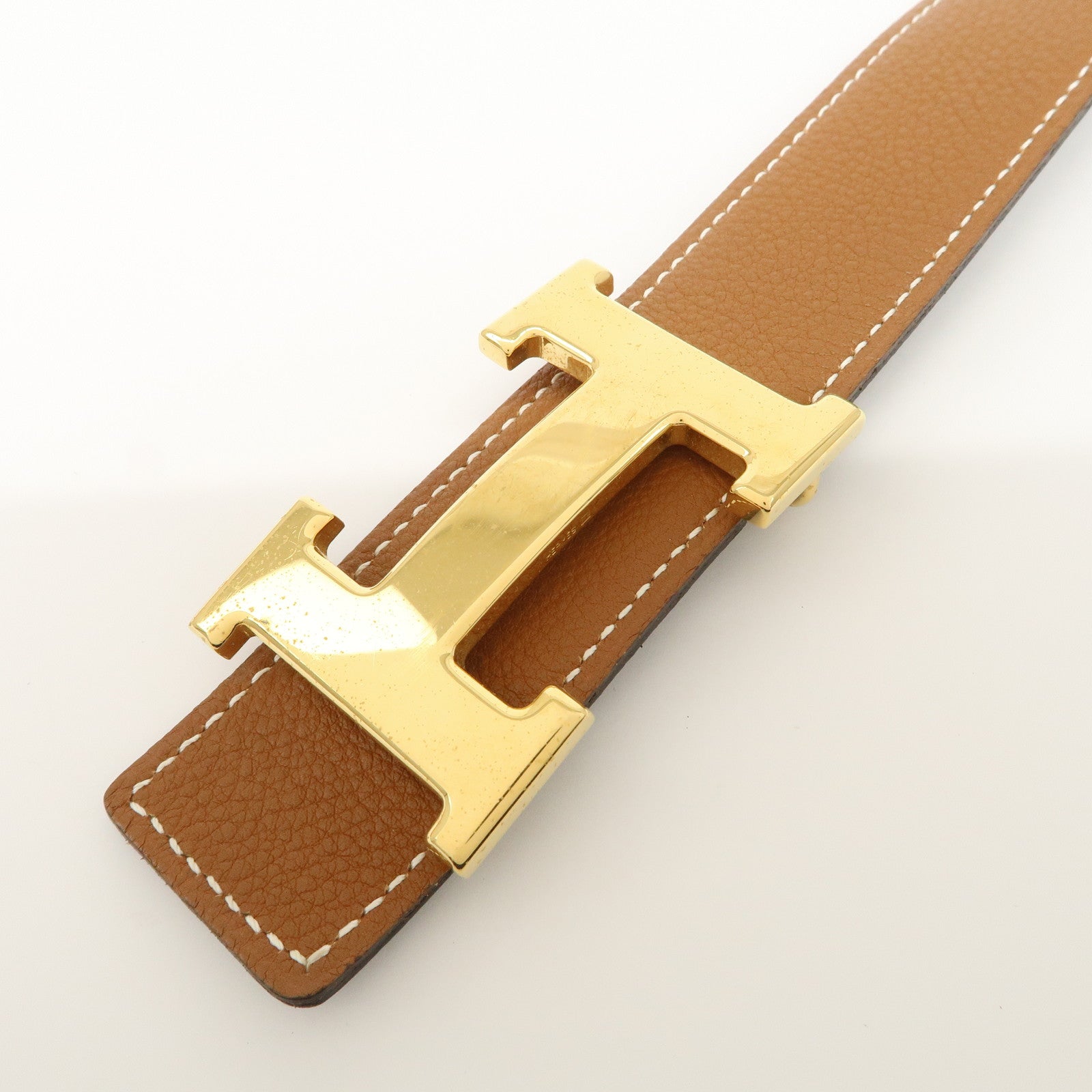 HERMES H Buckle Reversible Constance Leather Belt F Stamped
