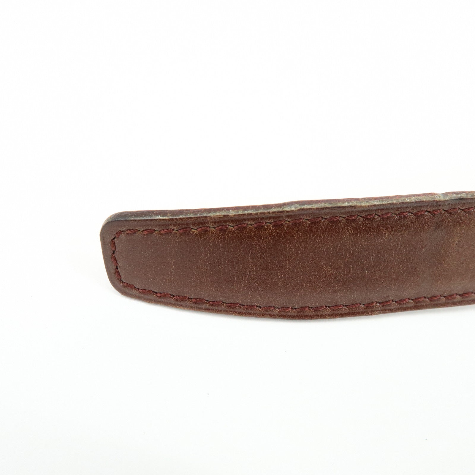 HERMES Leather H Buckle □B Stamped Reversible Constance Belt Brown
