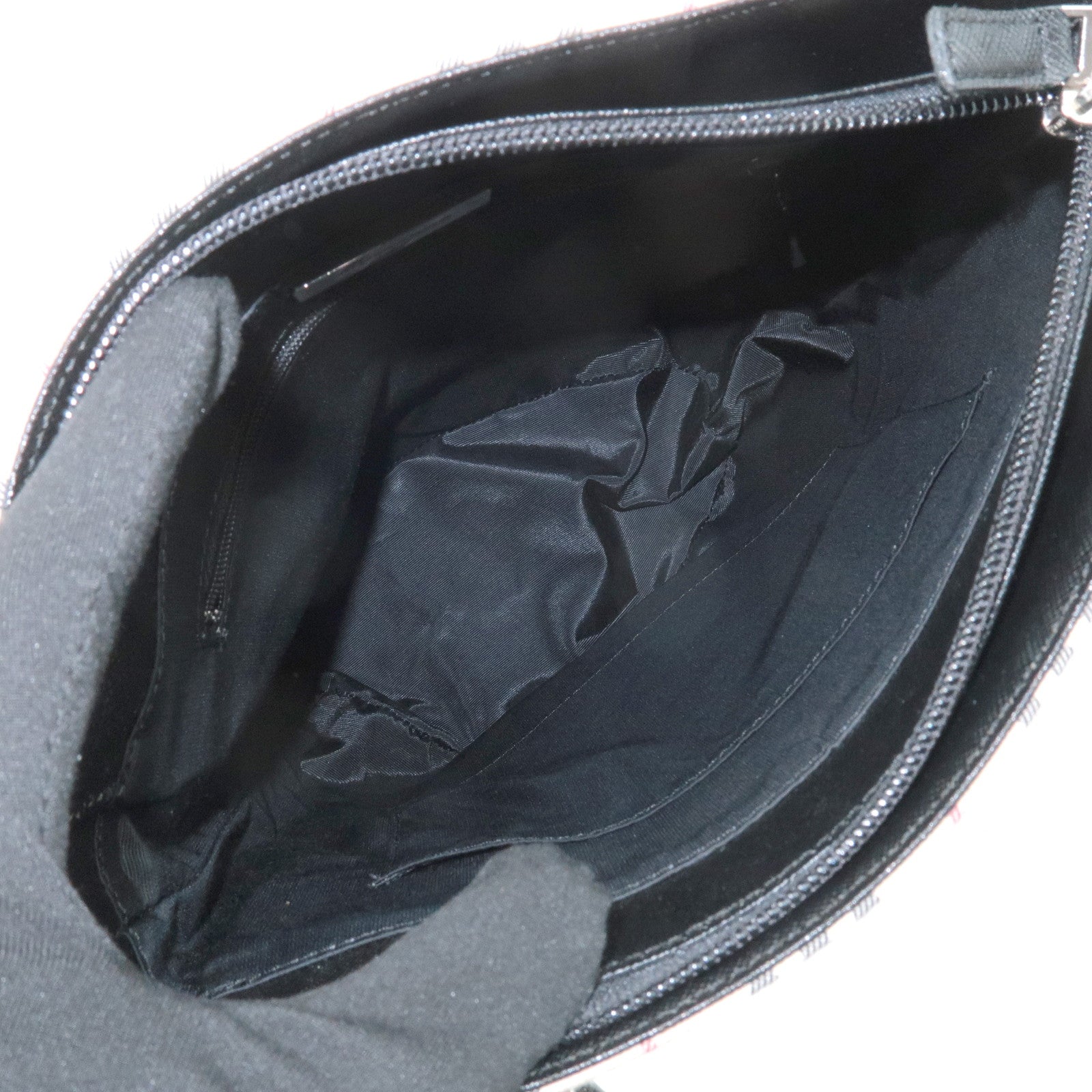 BURBERRY Nova Plaid Canvas Leather Tote Bag Shoulder Bag Black Used