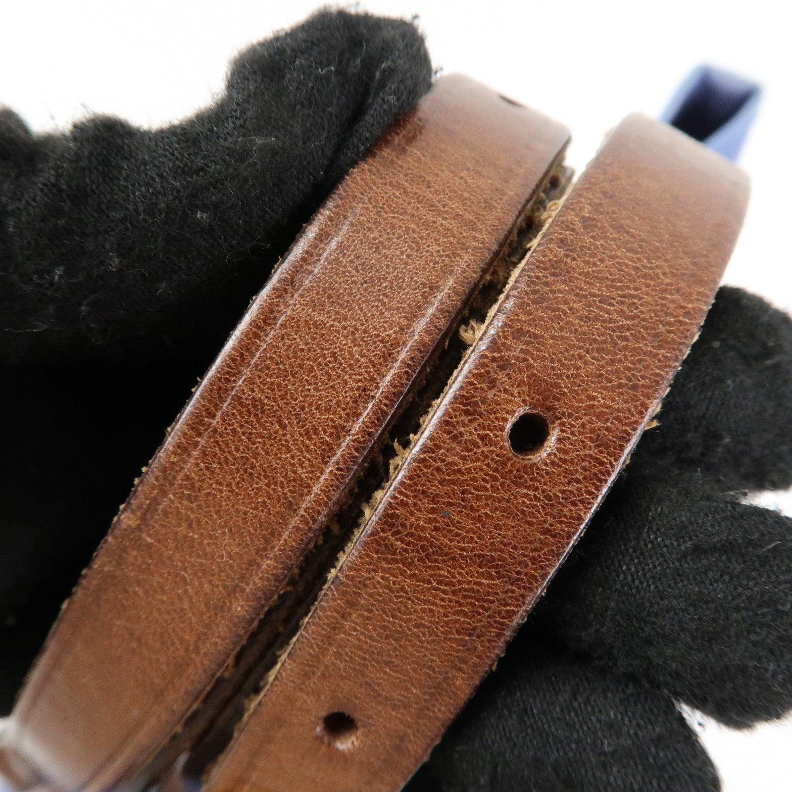 BOTTEGA VENETA Canvas Leather Tote Bag Shoulder Bag Blue 170045