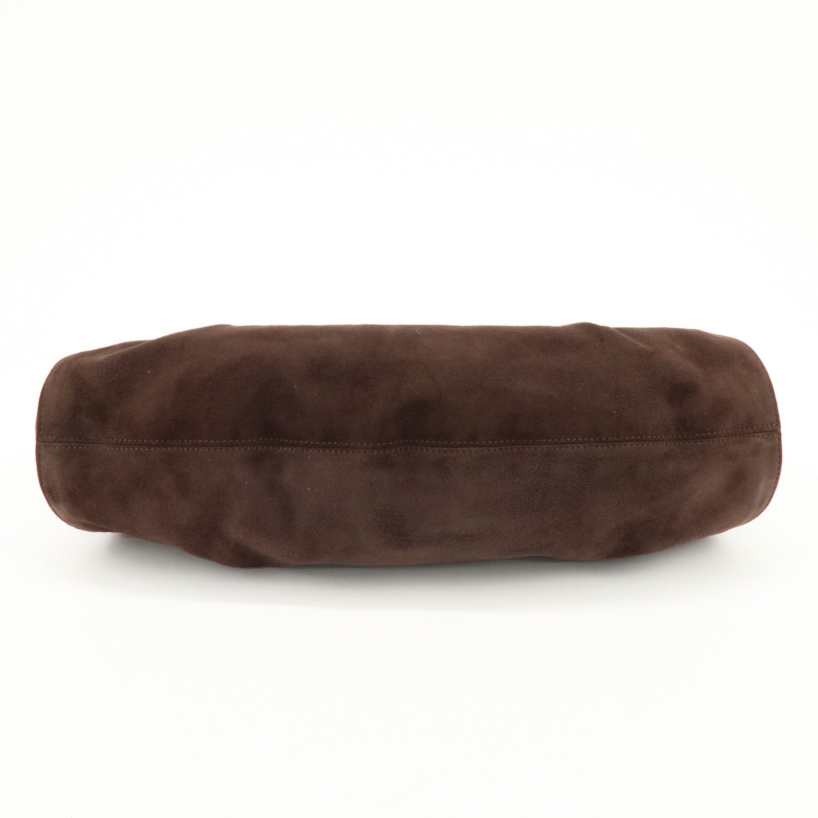 Ferragamo Suede Leather Plastic Shoulder Bag Hand Bag Brown