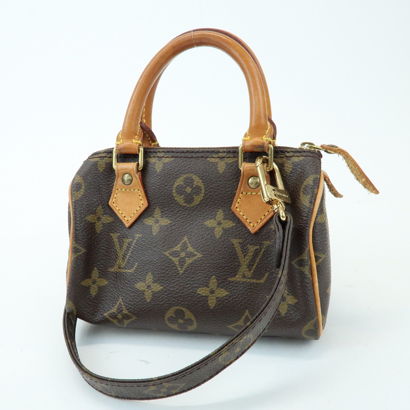 Louis Vuitton Monogram Mini Speedy Hand Shoulder Bag Brown M41534