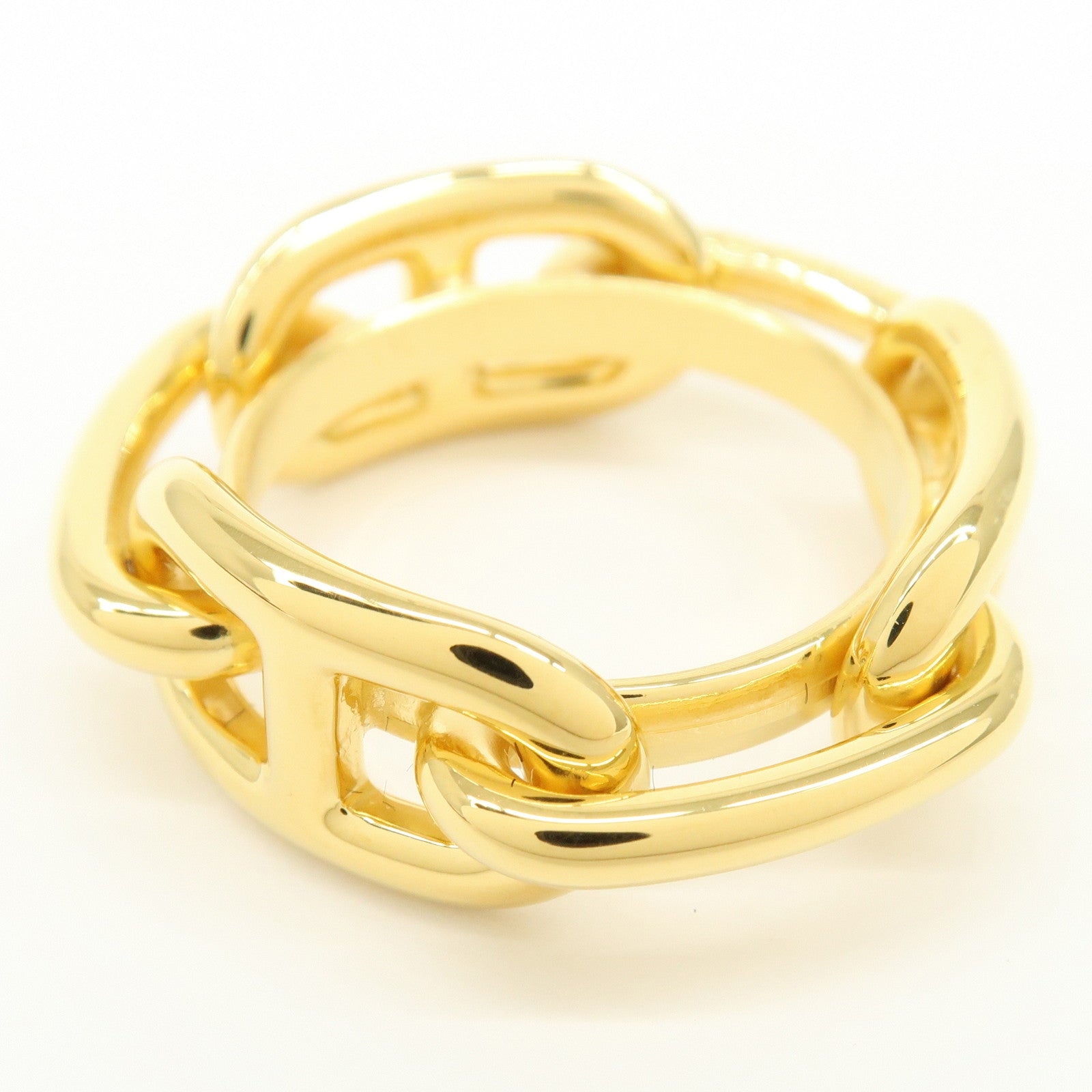 HERMES Scarf Ring 90 Legato Chaine d'Ancre Enchainee Gold
