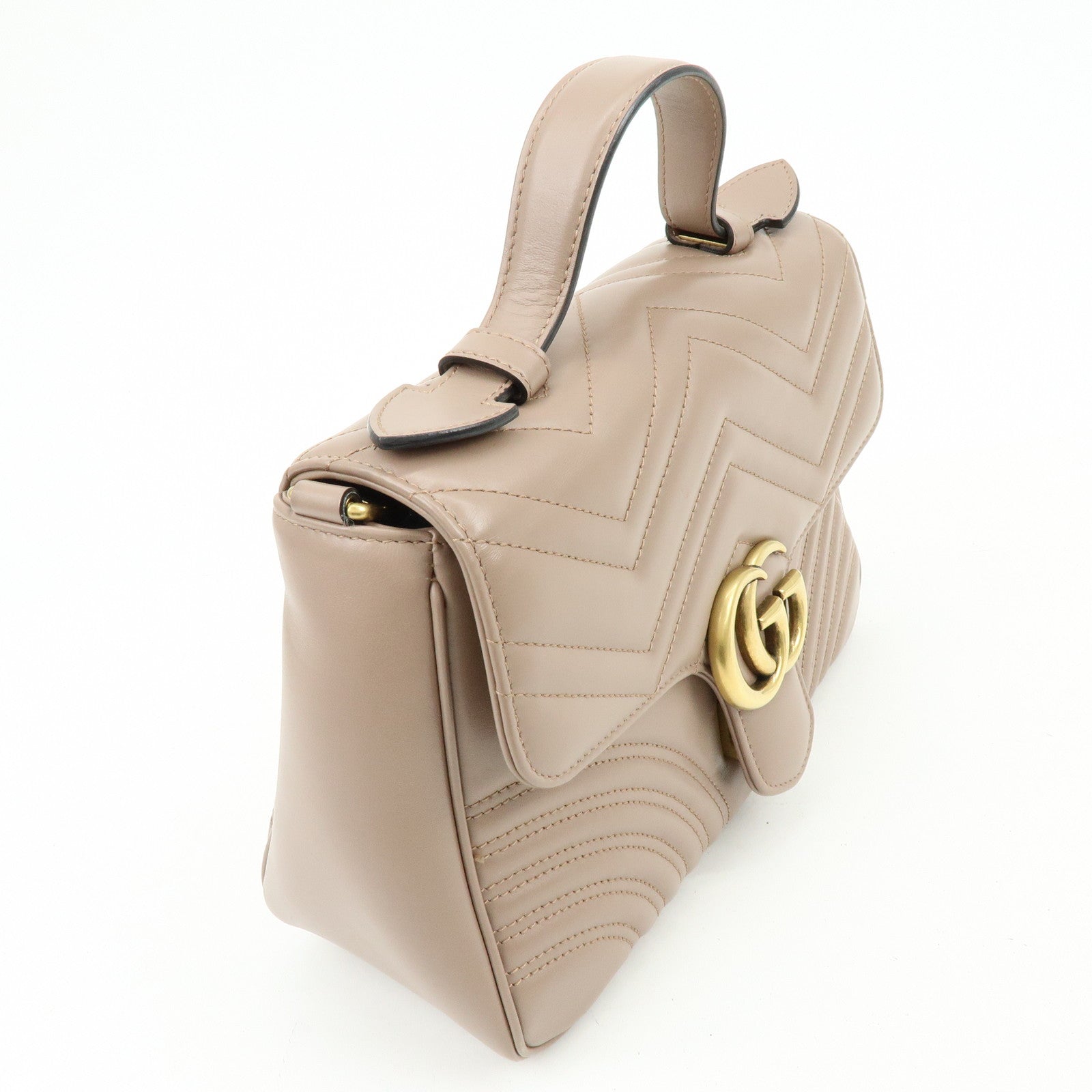 GUCCI GG Marmont 2Way Bag Hand Bag Shoulder Bag Beige 498110