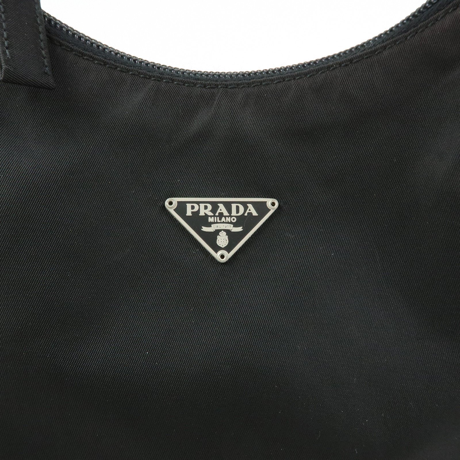 PRADA Triangle Logo Nylon Mini Hand Bag Shoulder Bag Black