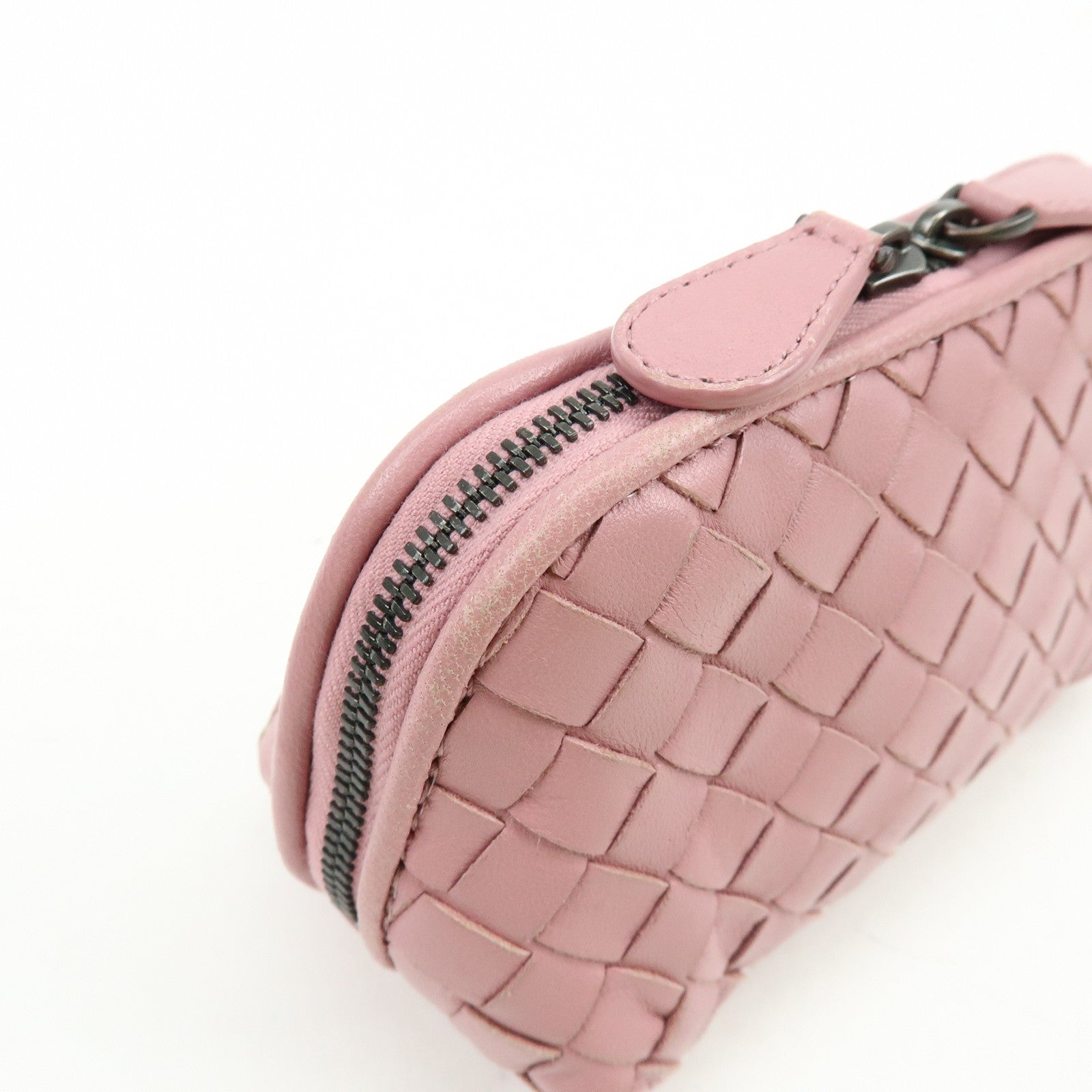 BOTTEGA VENETA Intrecciato Leather Pouch Cosmetic Pouch Pink