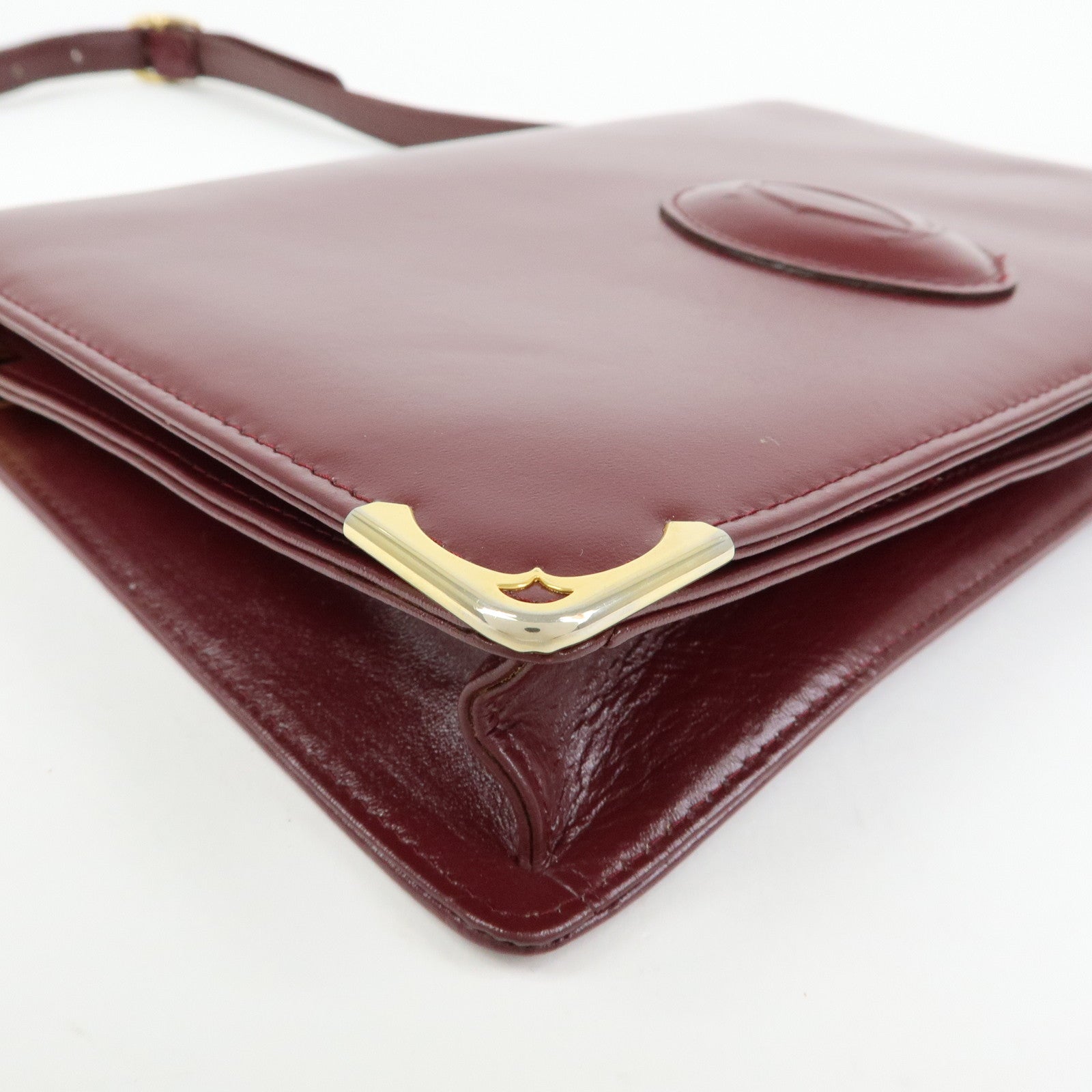 Cartier Must de Cartier Leather Shoulder Bag Crossbody Bag Bordeaux