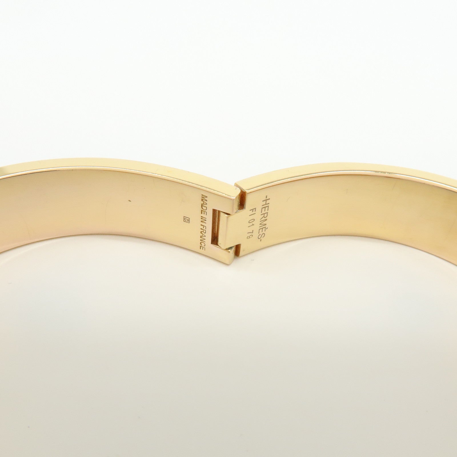 HERMES Clic Clac PM Metal Bracelet Bangle Pink
