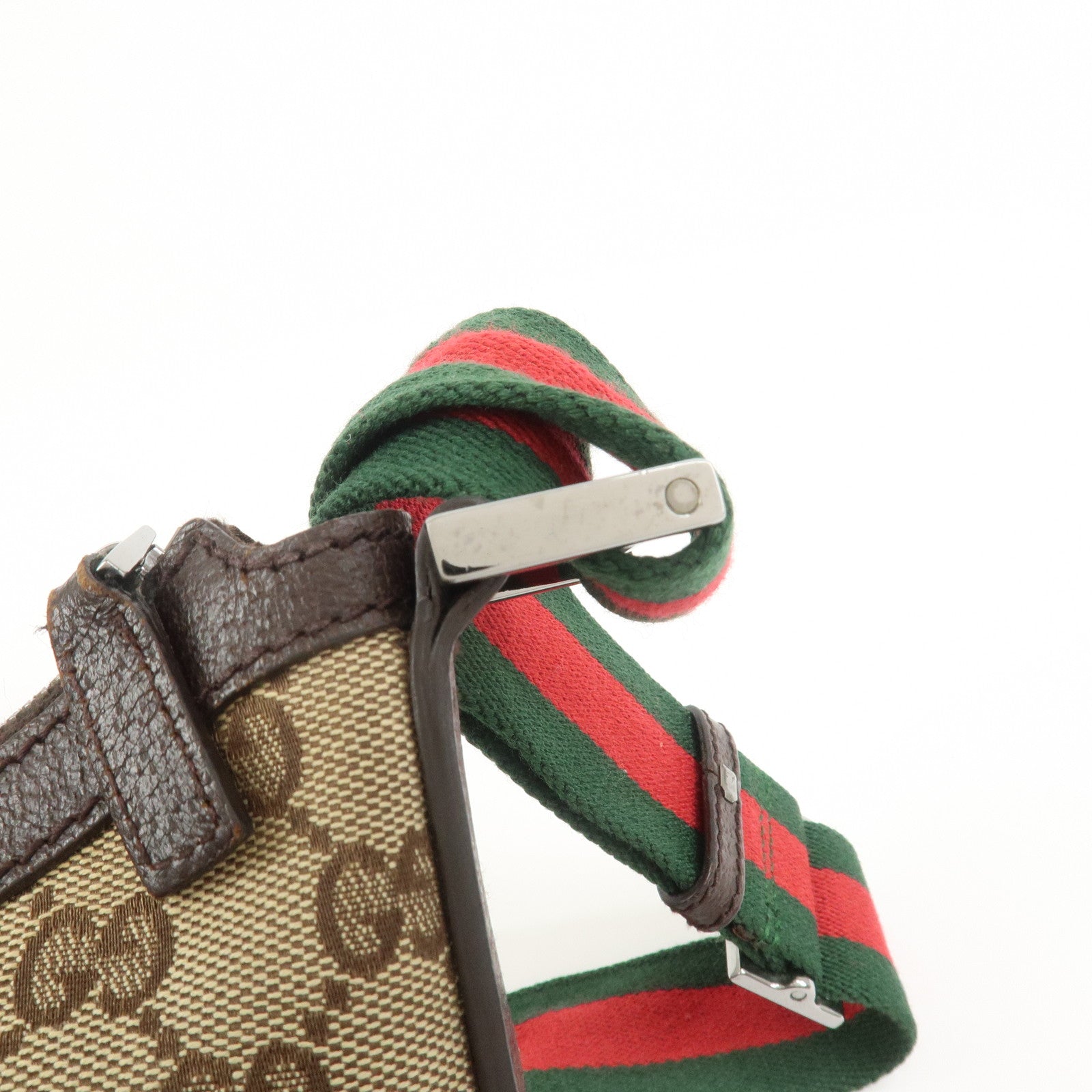 GUCCI Sherry GG Canvas Leather Shoulder Bag Beige Brown 181092