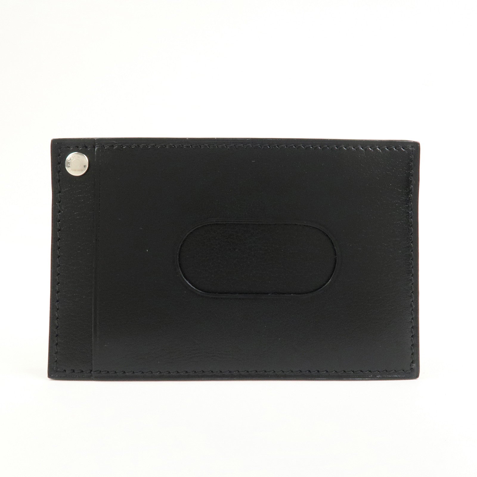HERMES Evercalf Leather Chouchou Serie Button □I Stamped Pass Case