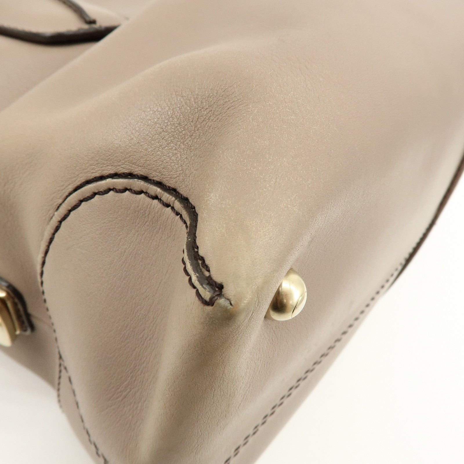 TOD'S  D Styling Leather 2Way Bag Hand Bag Shoulder Bag Gray