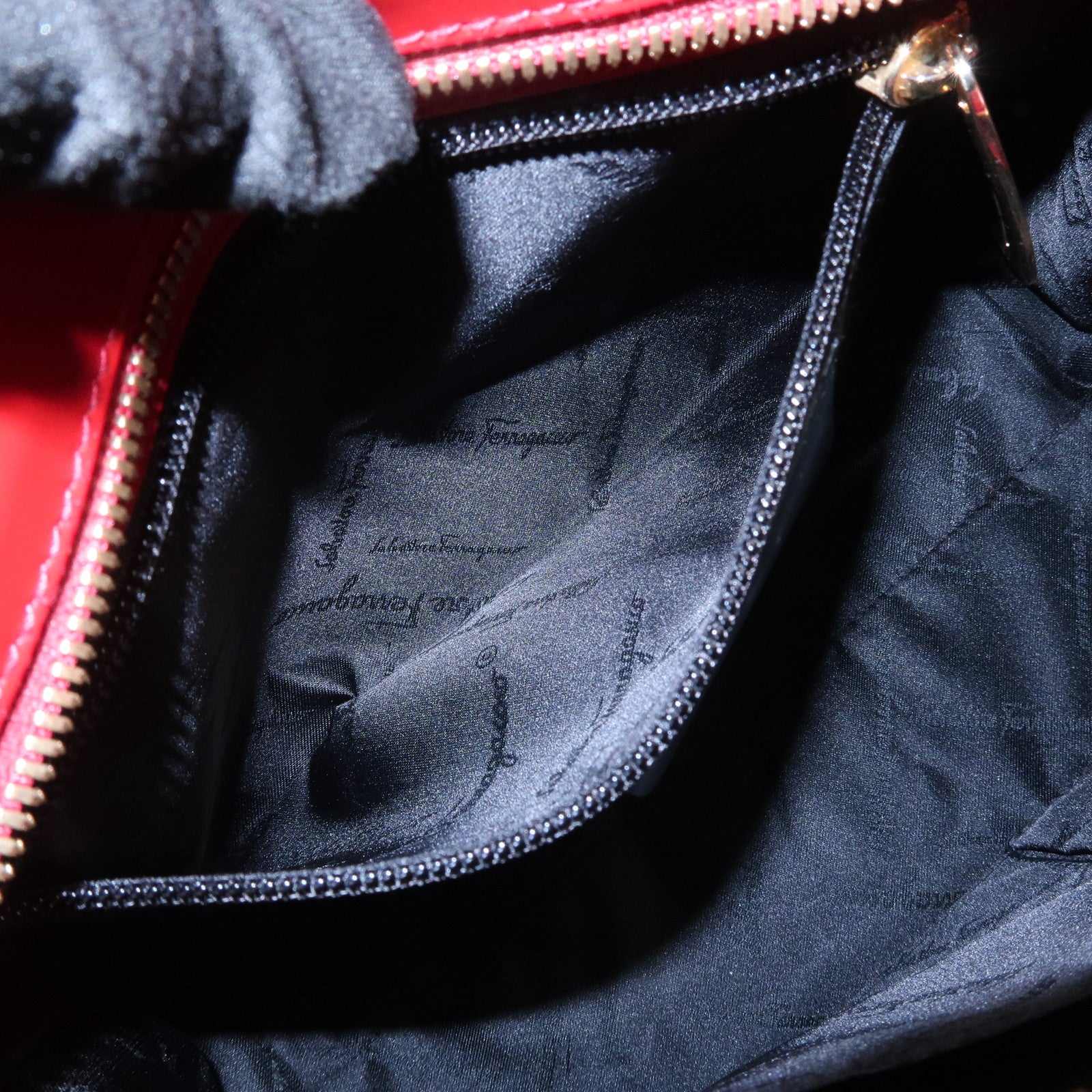 Ferragamo Gancini Leather 2WAY Bag Hand Bag Shoulder Bag Red