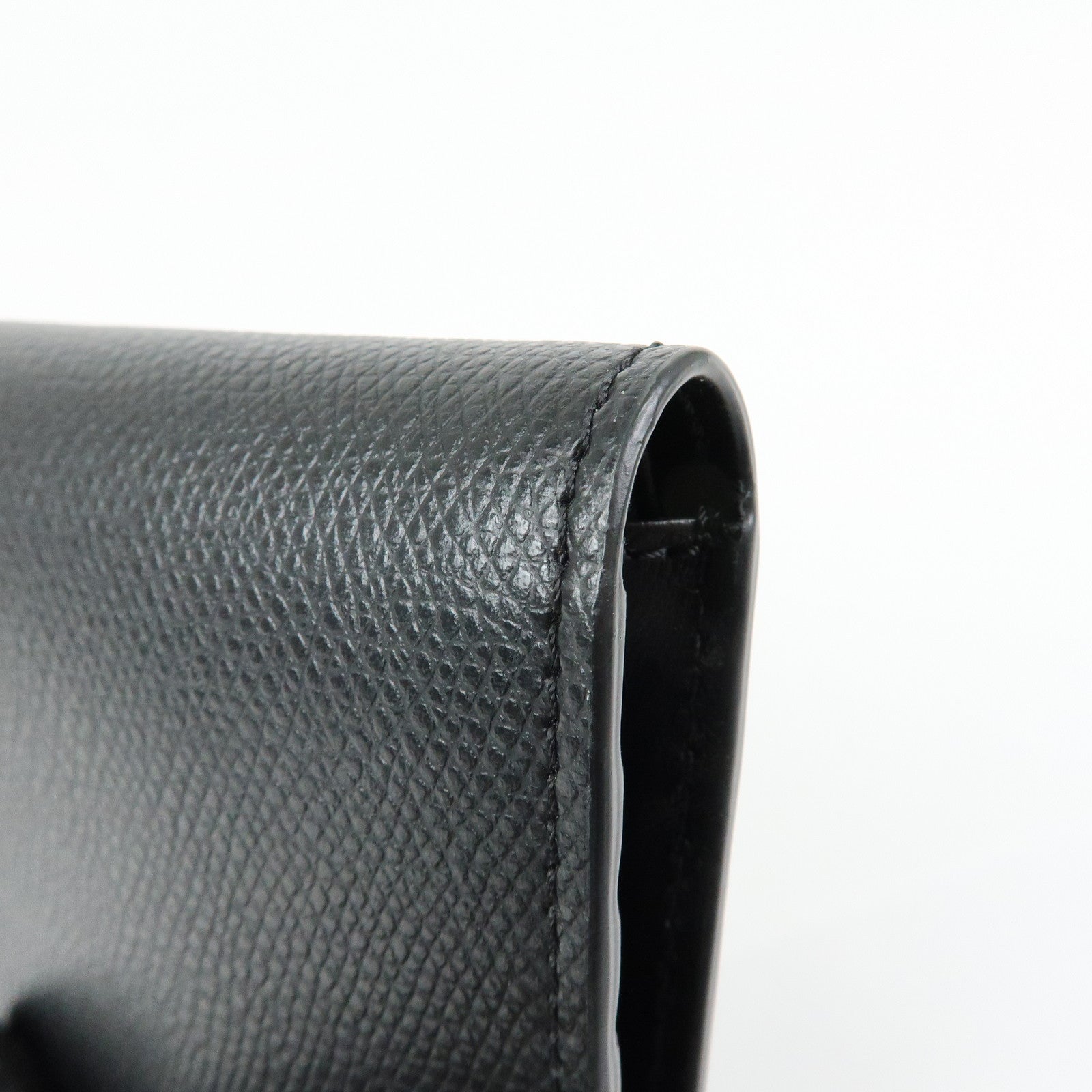 FENDI F IS FENDI Leather Bi-fold Compact Wallet Black 8M0387