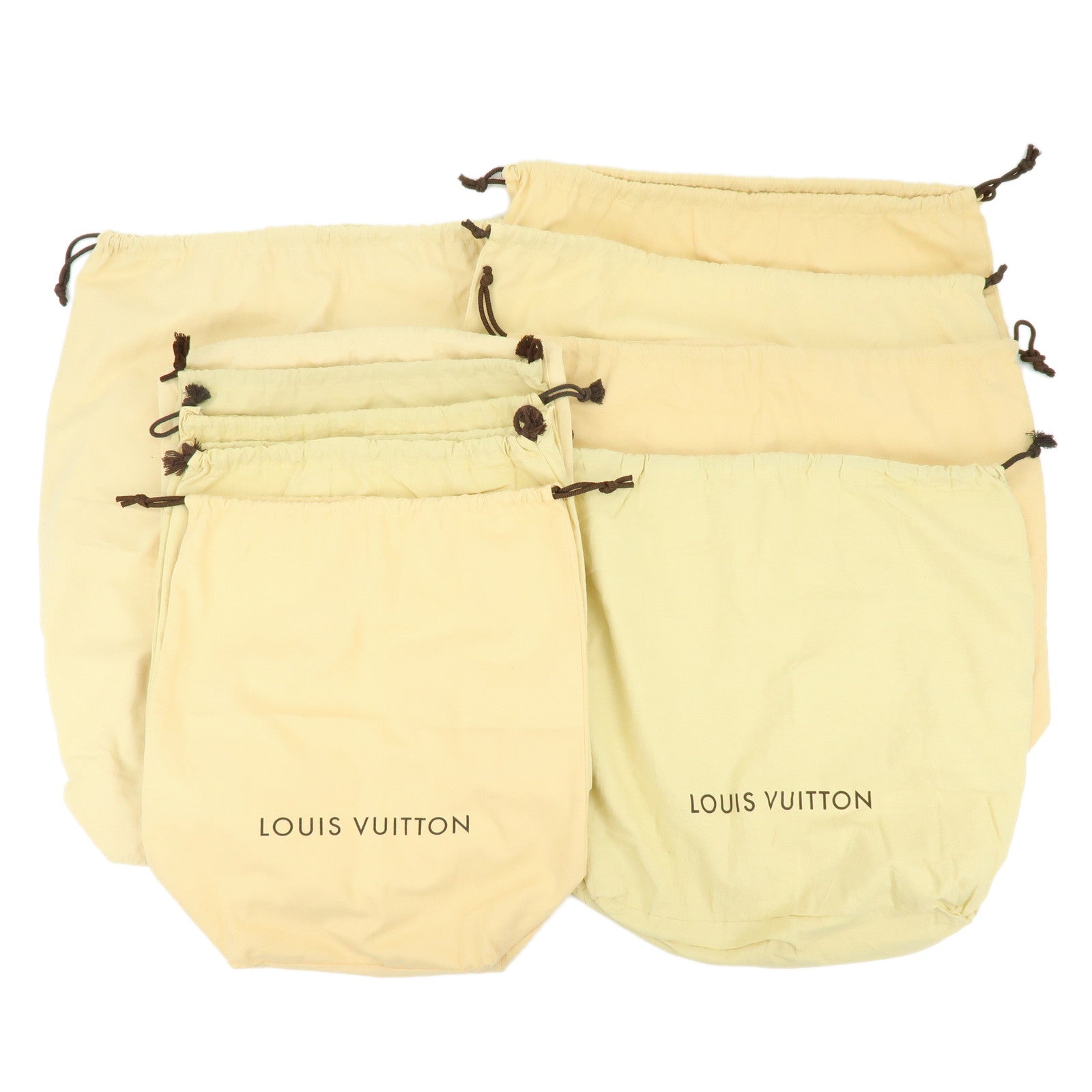 Louis Vuitton Set of 10 Dust Bag Storage Bag Drawstring Style Beige