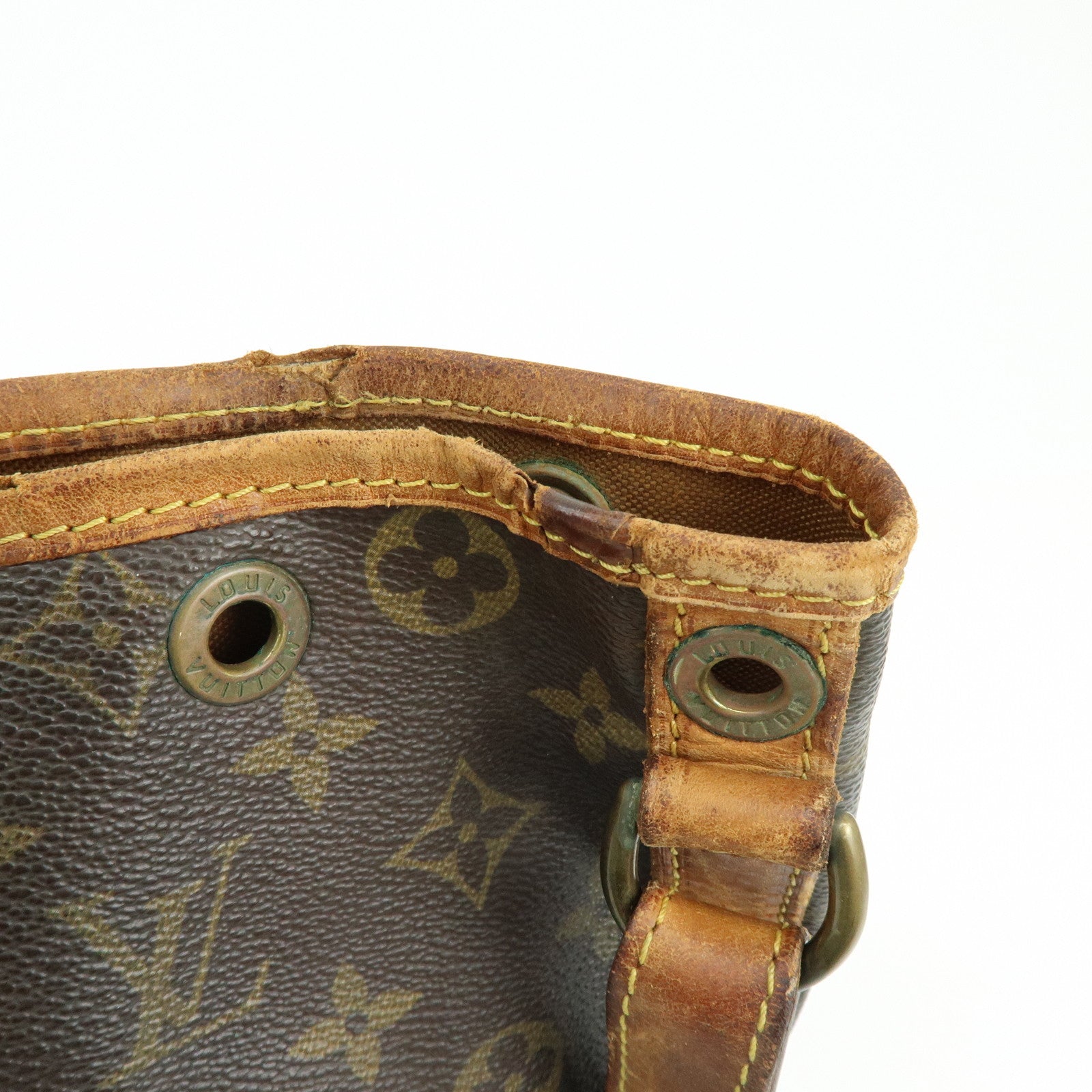 Louis Vuitton Monogram Noe Canvas Leather Shoulder Bag Brown M42224