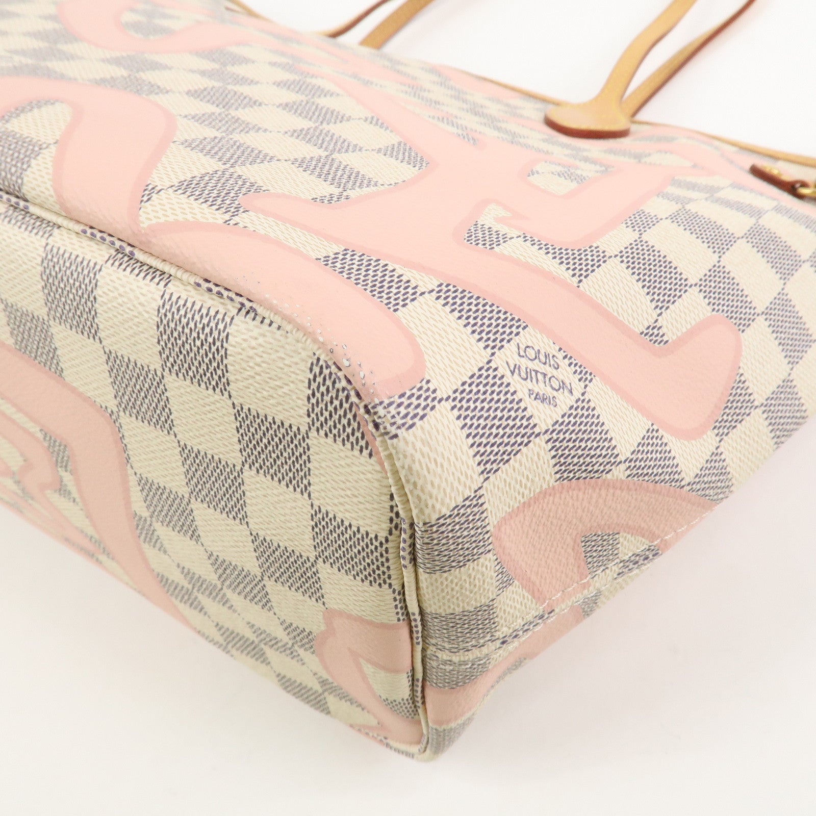 Louis Vuitton Damier Azur Tahiti Neverfull MM Bag & Pouch N41050