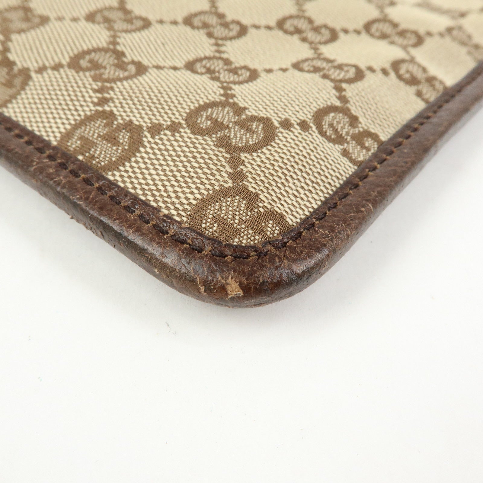 GUCCI GG Canvas Leather Shoulder Crossbody Bag Beige Brown 27639