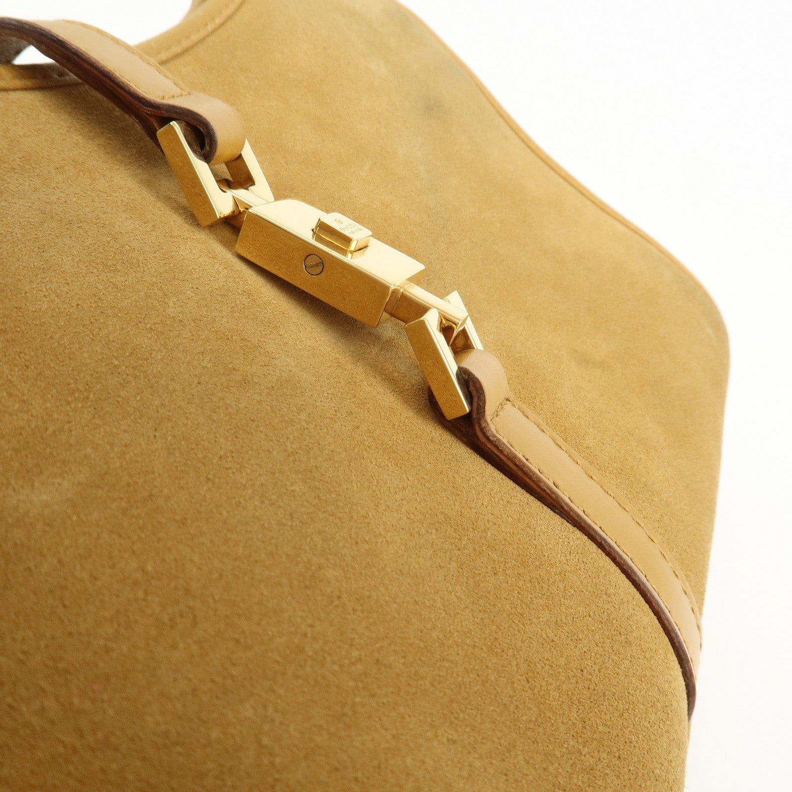GUCCI Jackie Suede Leather Shoulder Bag Hand Bag Camel 002･1068