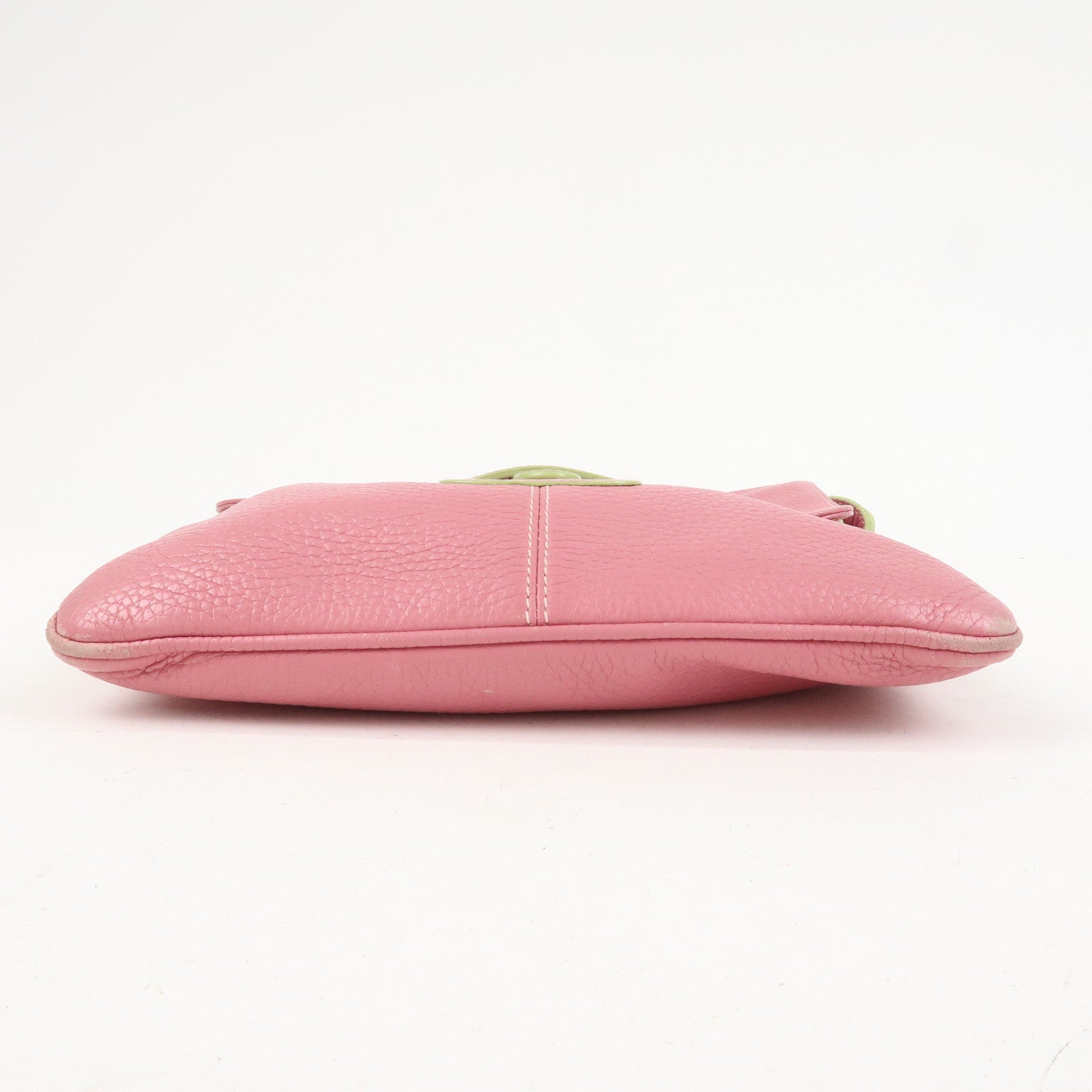 LOEWE Senda Leather Shoulder Bag Crossbody Bag Pink Light Green