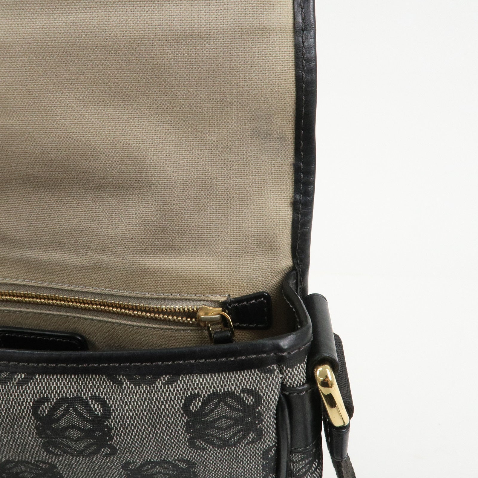 LOEWE Repeat Anagram PVC Leather Shoulder Bag Crossbody Bag Black