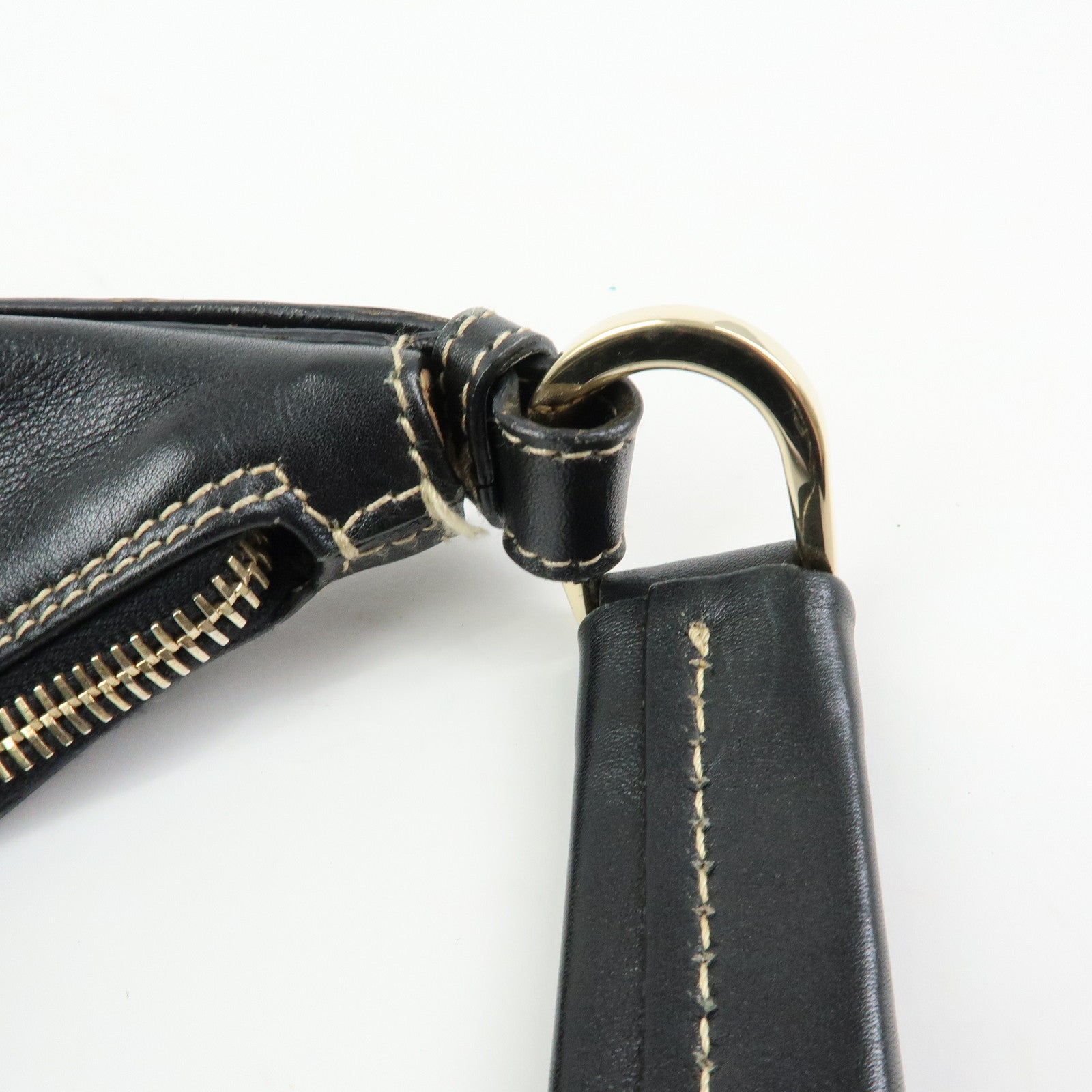 GUCCI Leather Shoulder Bag Hand Bag Black 73885