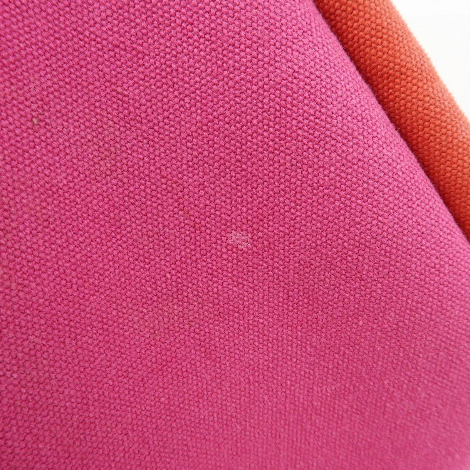 HERMES Sac Baguette GM Canvas Tote Bag Hand Bag Pink Red