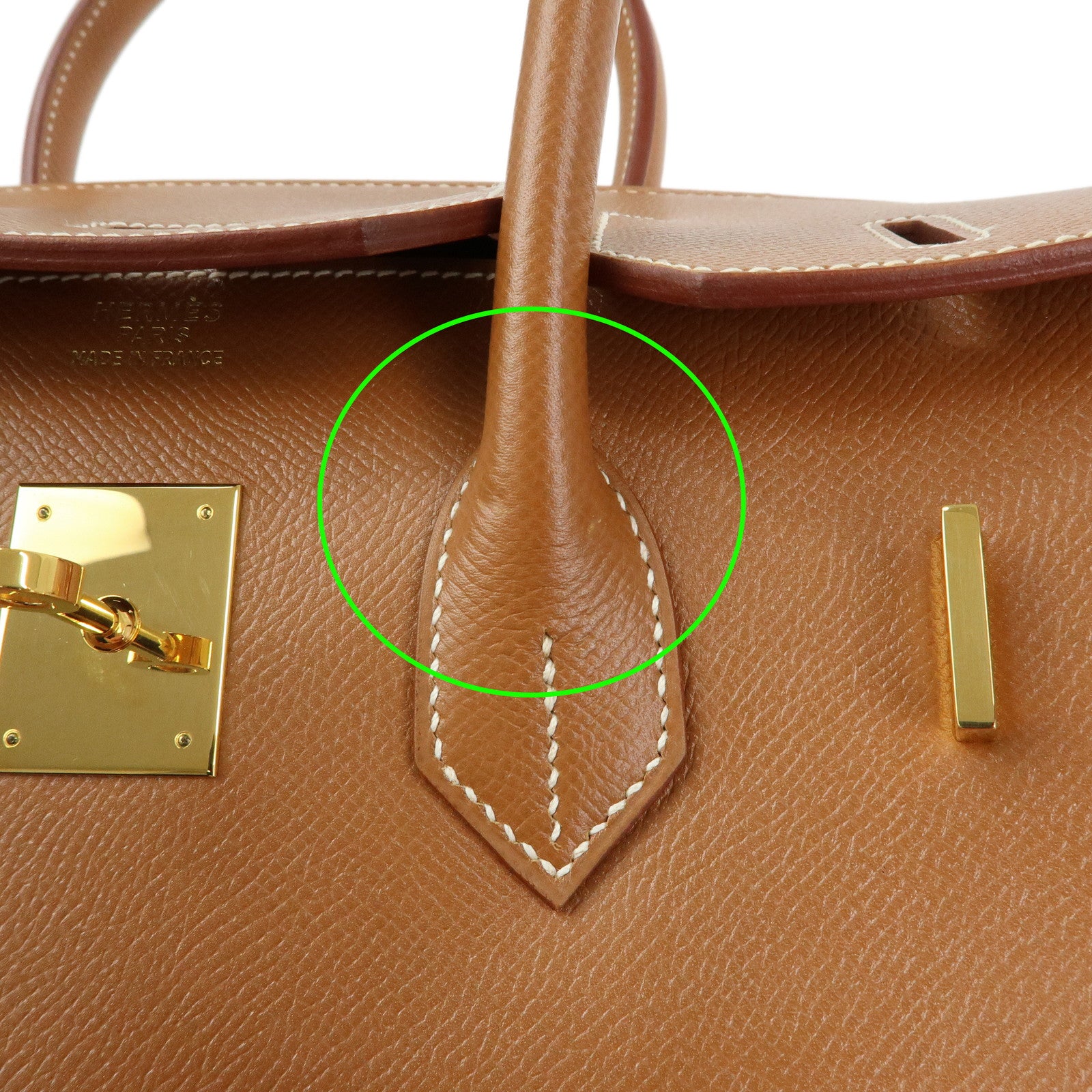 HERMES Birkin 35 Chevre Hand Bag □D Stamped Gold