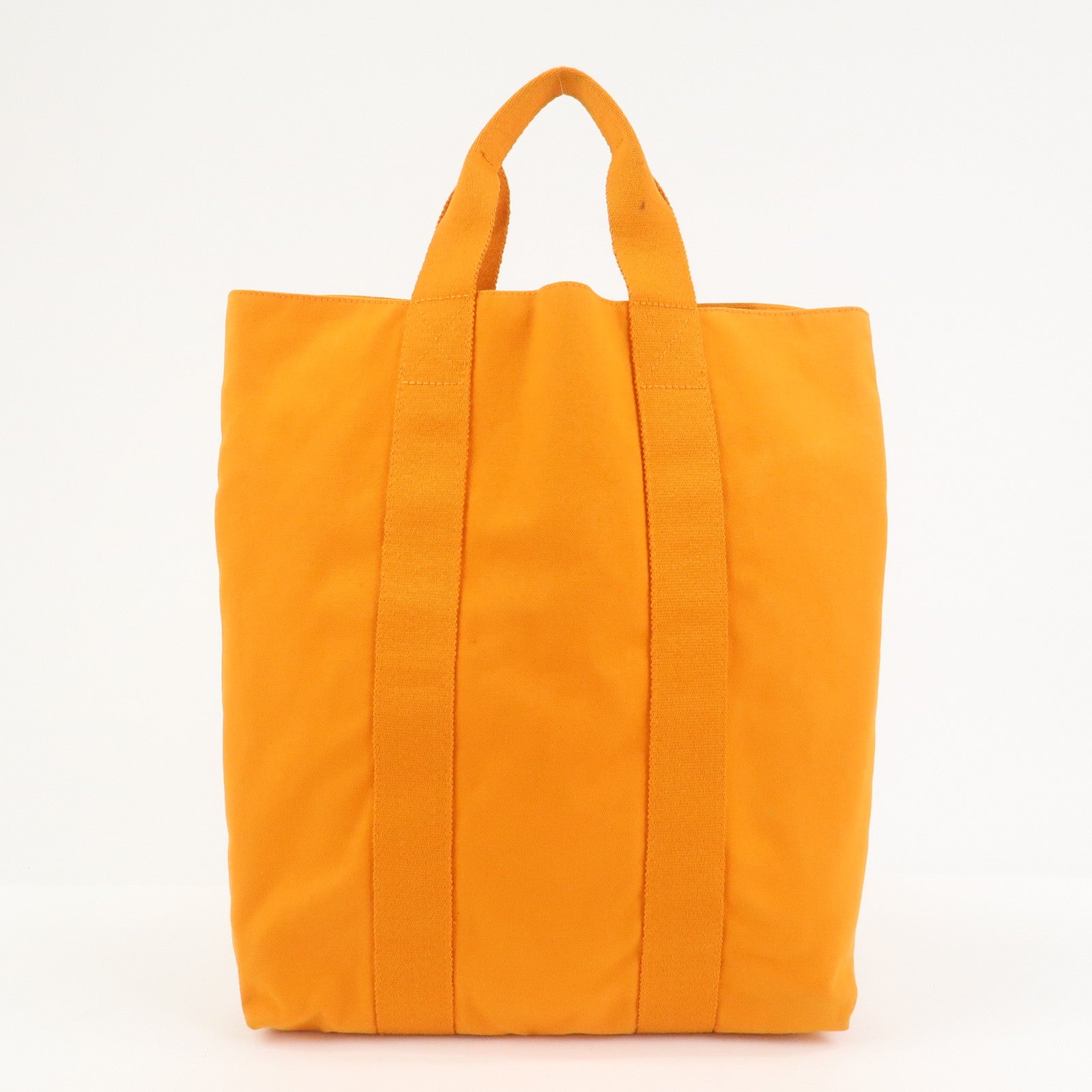 HERMES Fourre Tout Cabas Canvas Hawaii Limited Tote Bag Orange