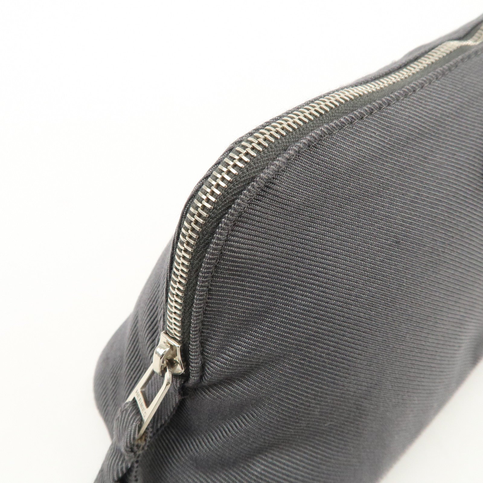 HERMES Bolide Vice Versa PM Cotton Silk Pouch Acier