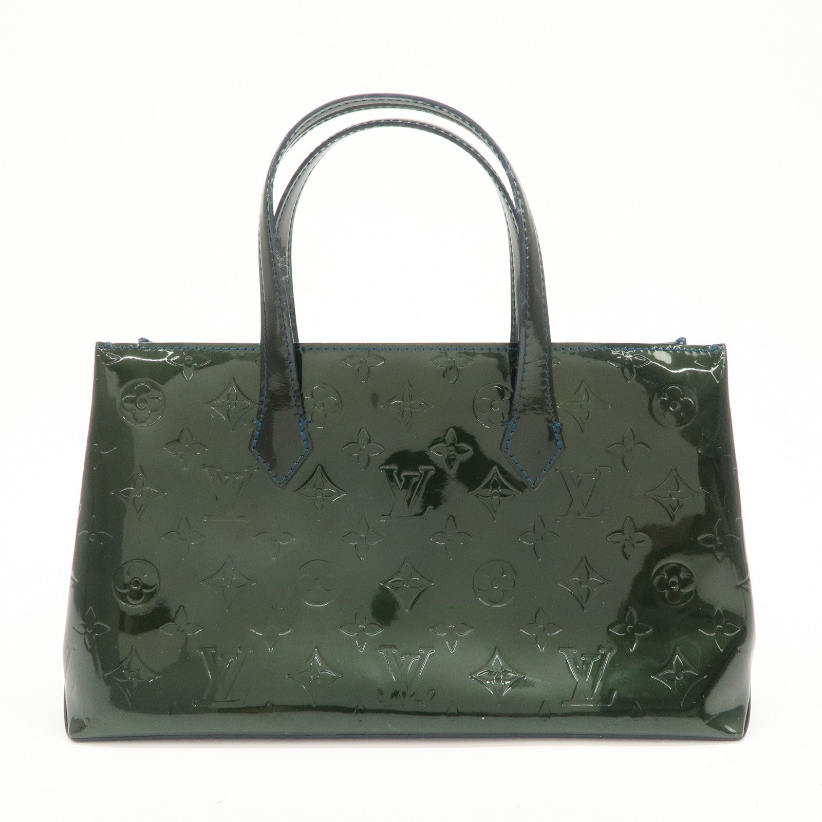 Louis Vuitton Monogram Vernis Wilshire PM Hand Bag Bleu Nuit M93684