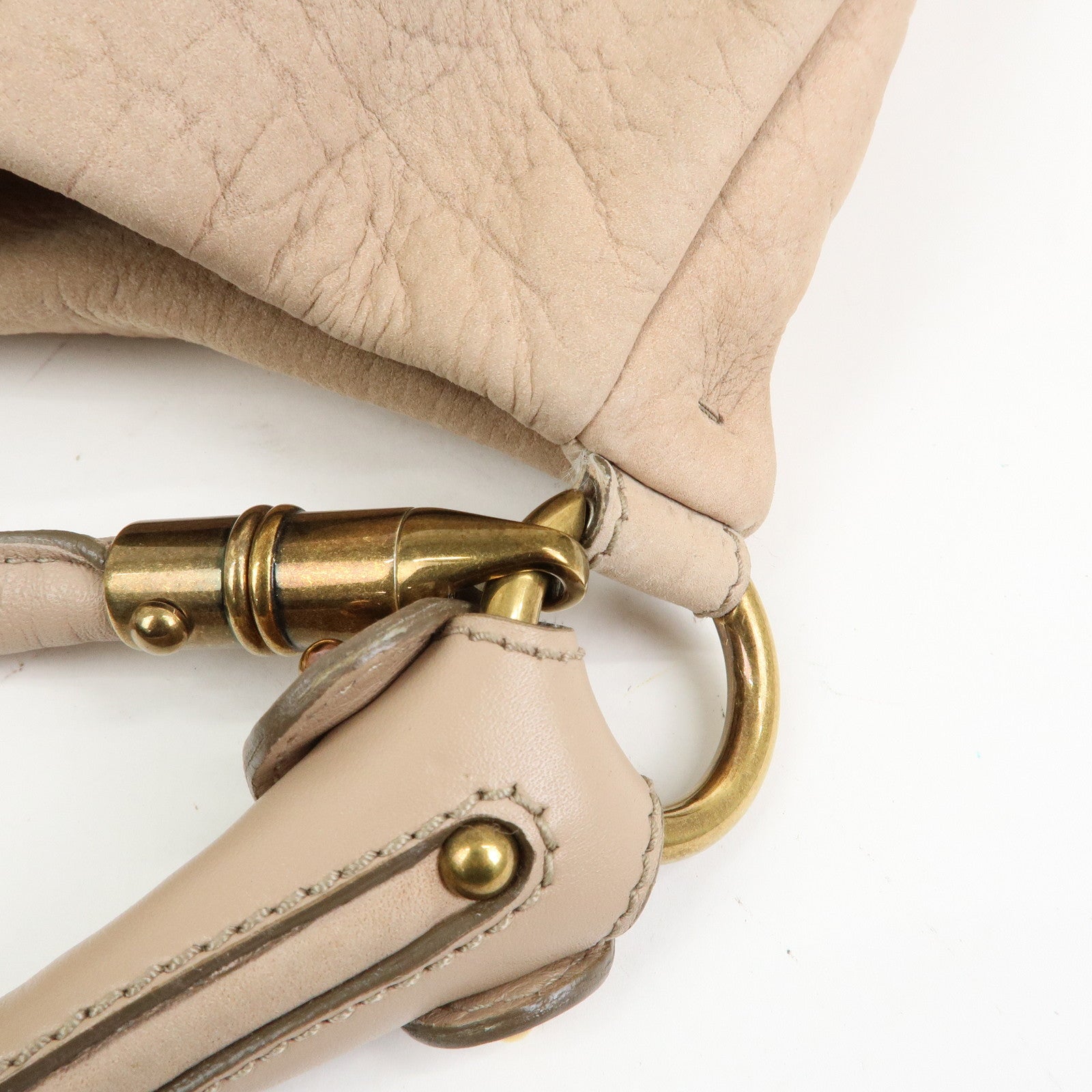 Ferragamo Vara Ribbon Leather 2Way Hand Bag Shoulder Bag Pink Beige